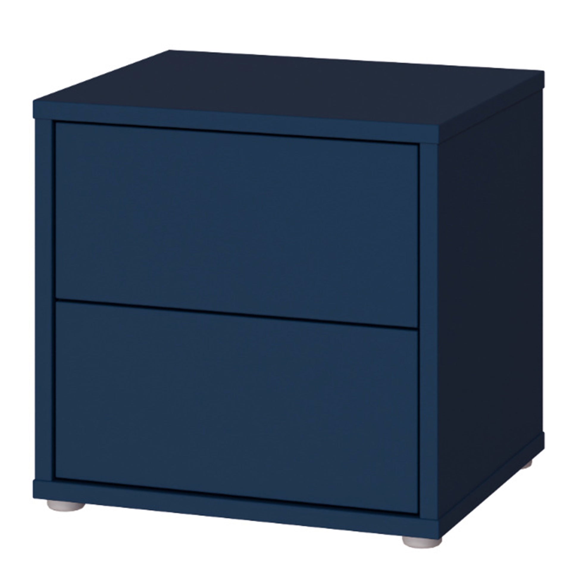 Alice Springs Low Bedside Cabinet with 2 Drawers Push-to-Open in Night Blue