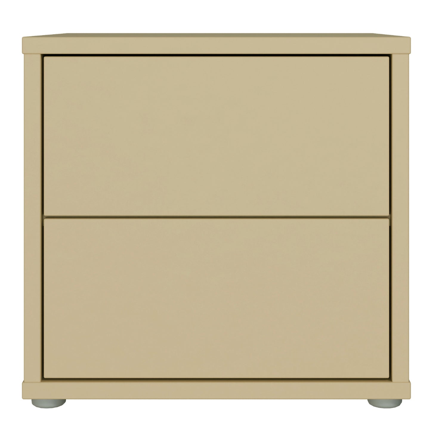 Alice Springs Low Bedside Cabinet with 2 Drawers Push-to-Open in Butter Yellow