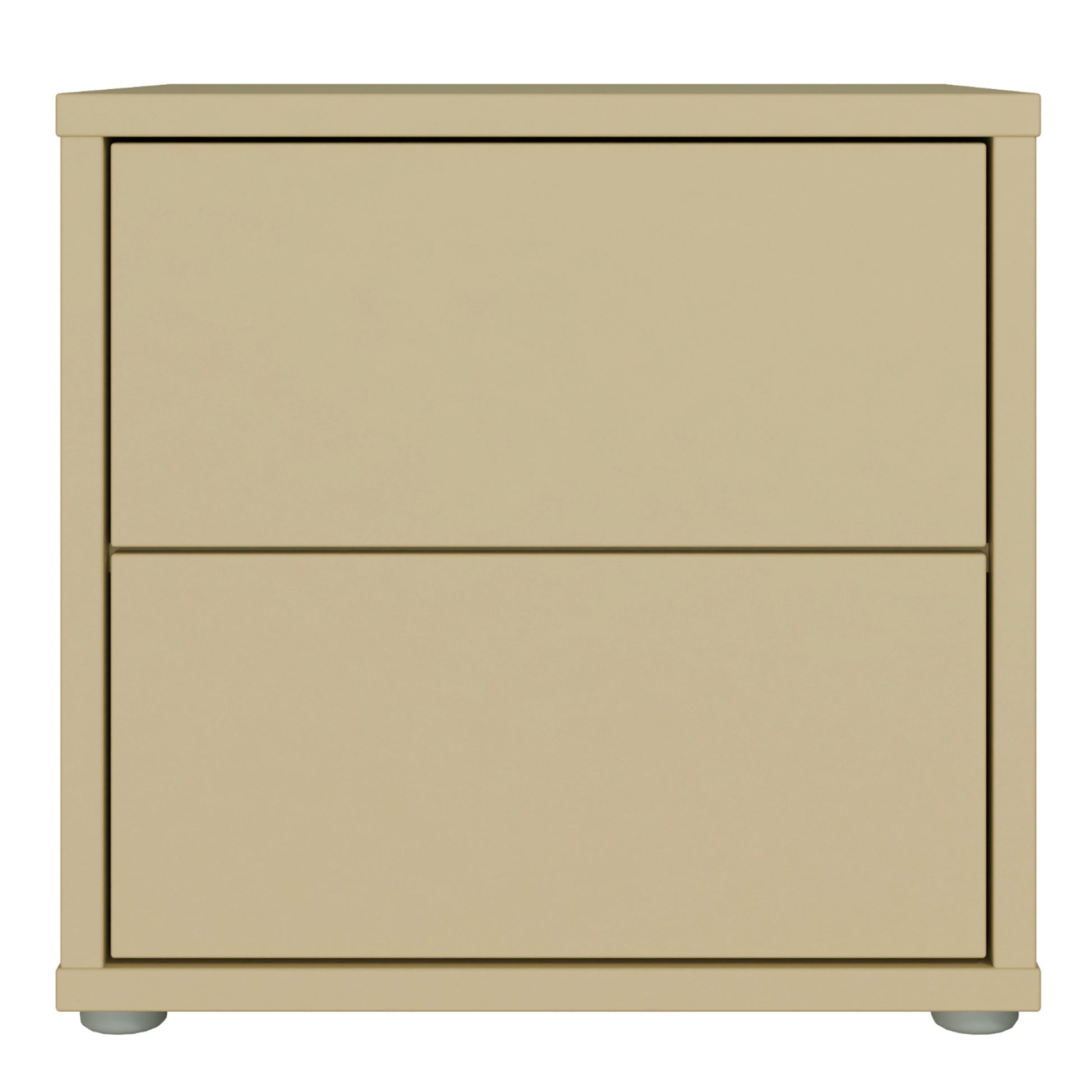 Alice Springs Low Bedside Cabinet with 2 Drawers Push-to-Open in Butter Yellow