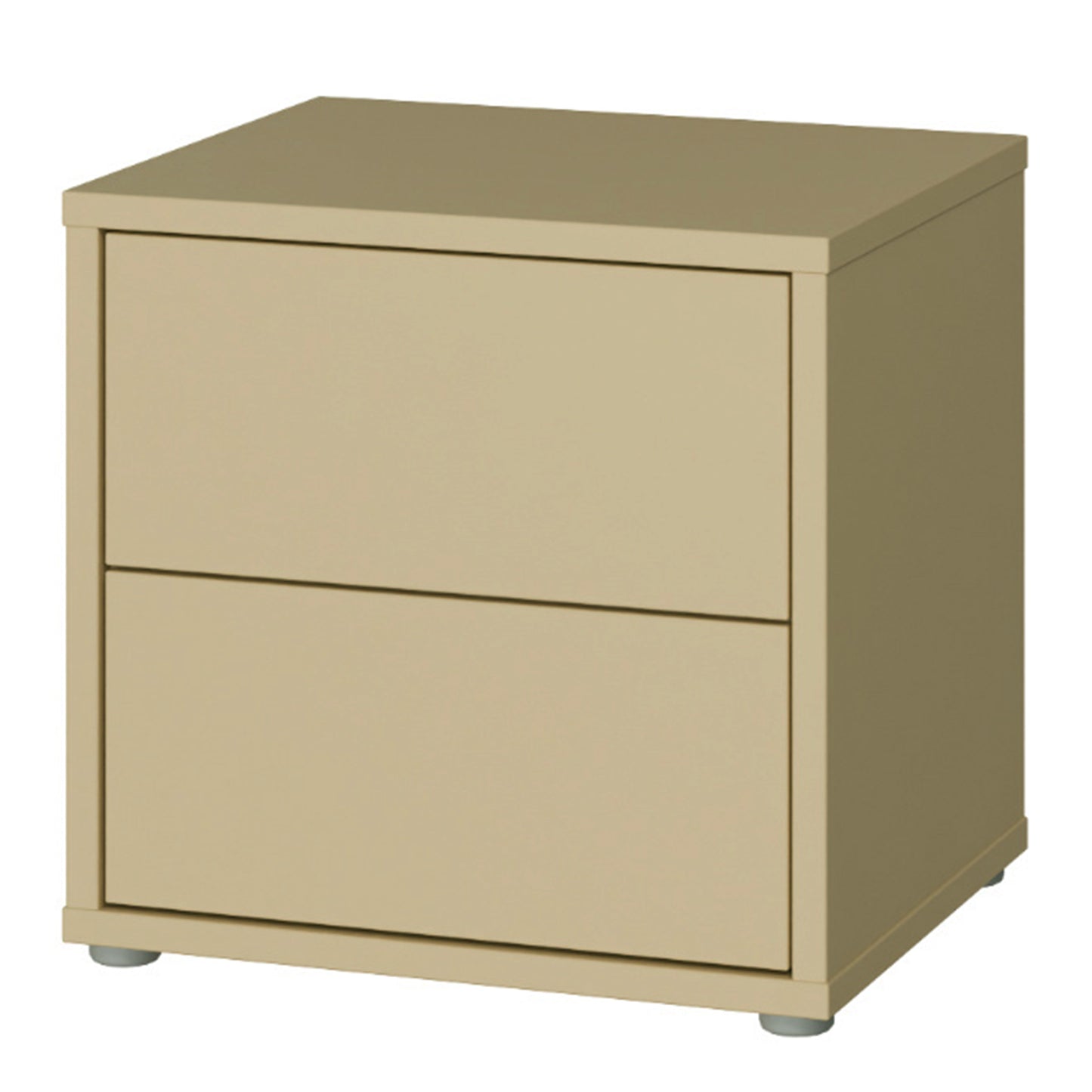 Alice Springs Low Bedside Cabinet with 2 Drawers Push-to-Open in Butter Yellow