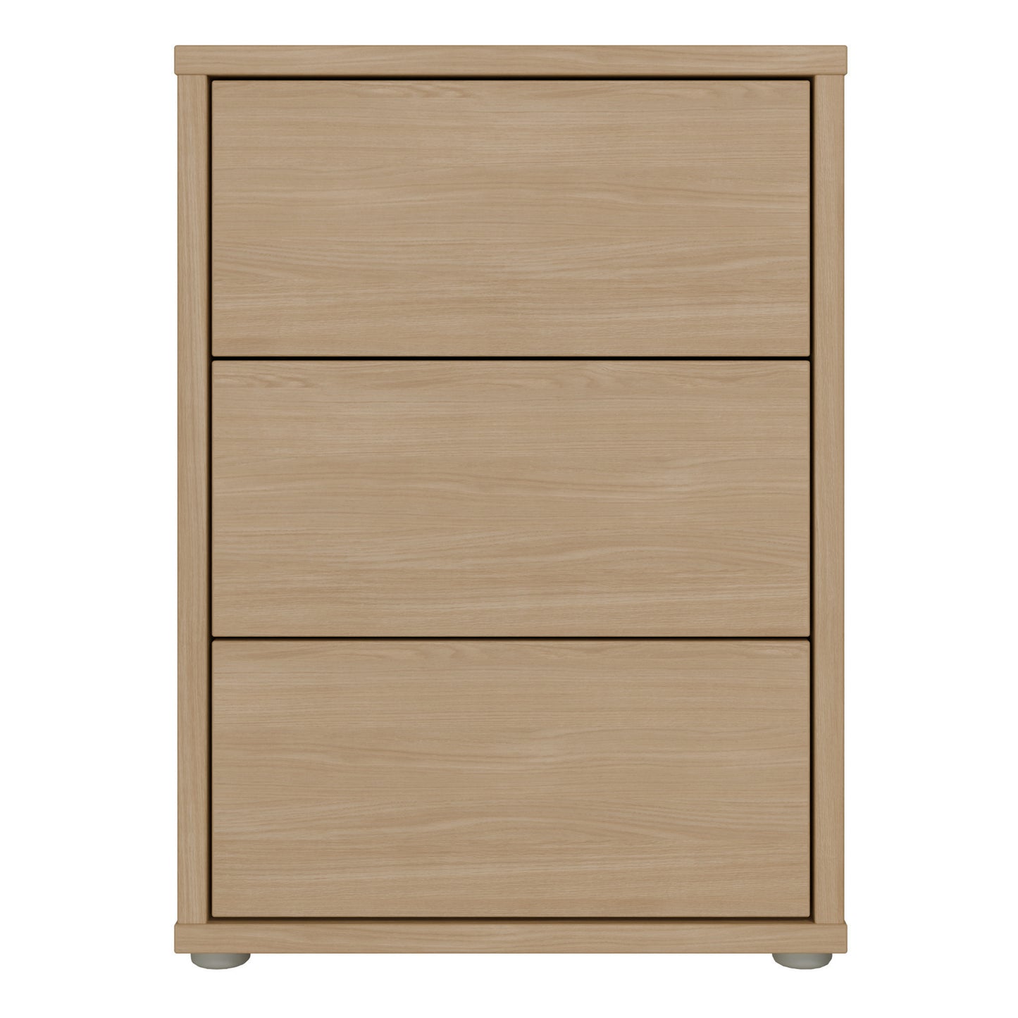 Alice Springs Bedside Cabinet with 3 Drawers Push-to-Open in Elegancia Oak