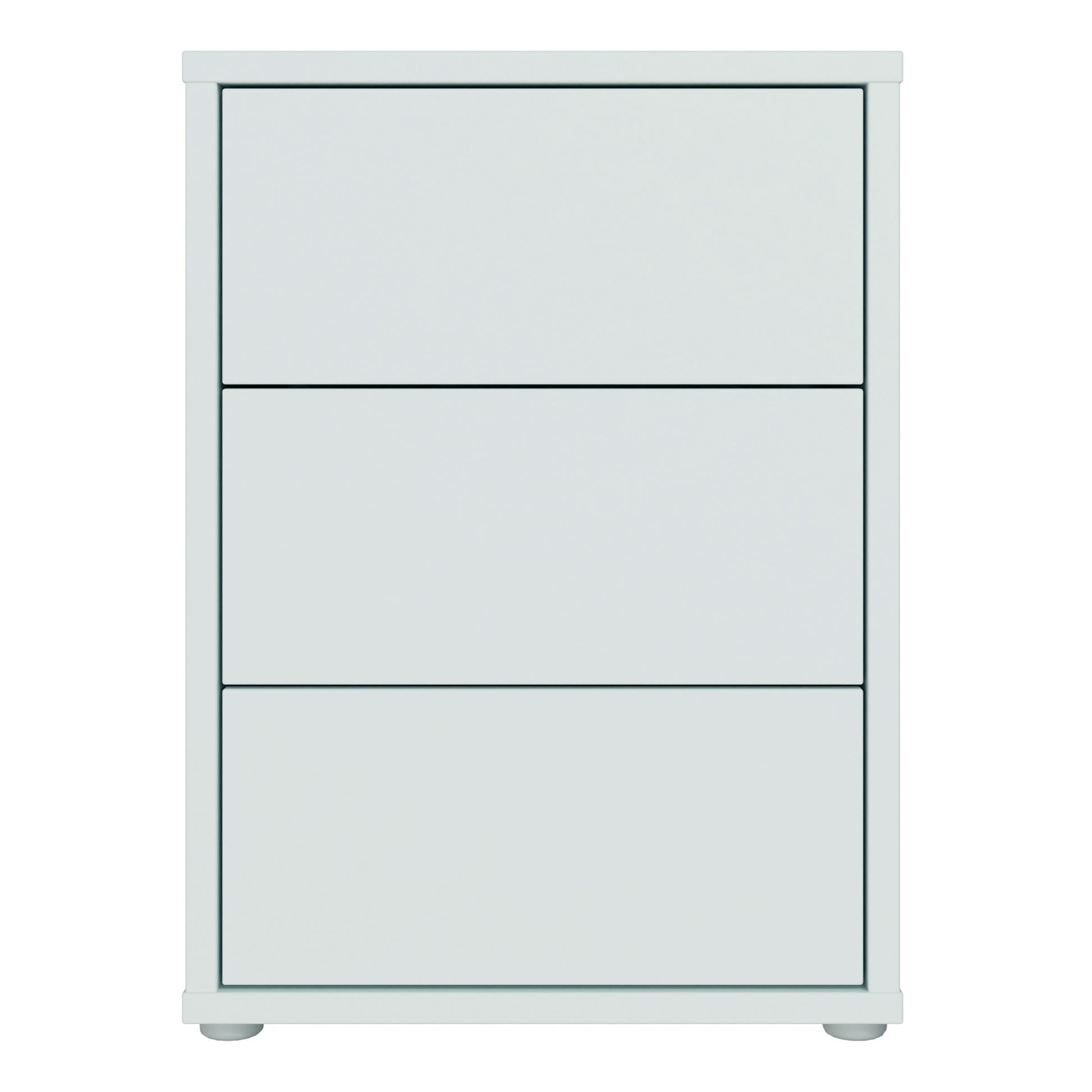 Alice Springs Bedside Cabinet with 3 Drawers Push-to-Open in Light Grey