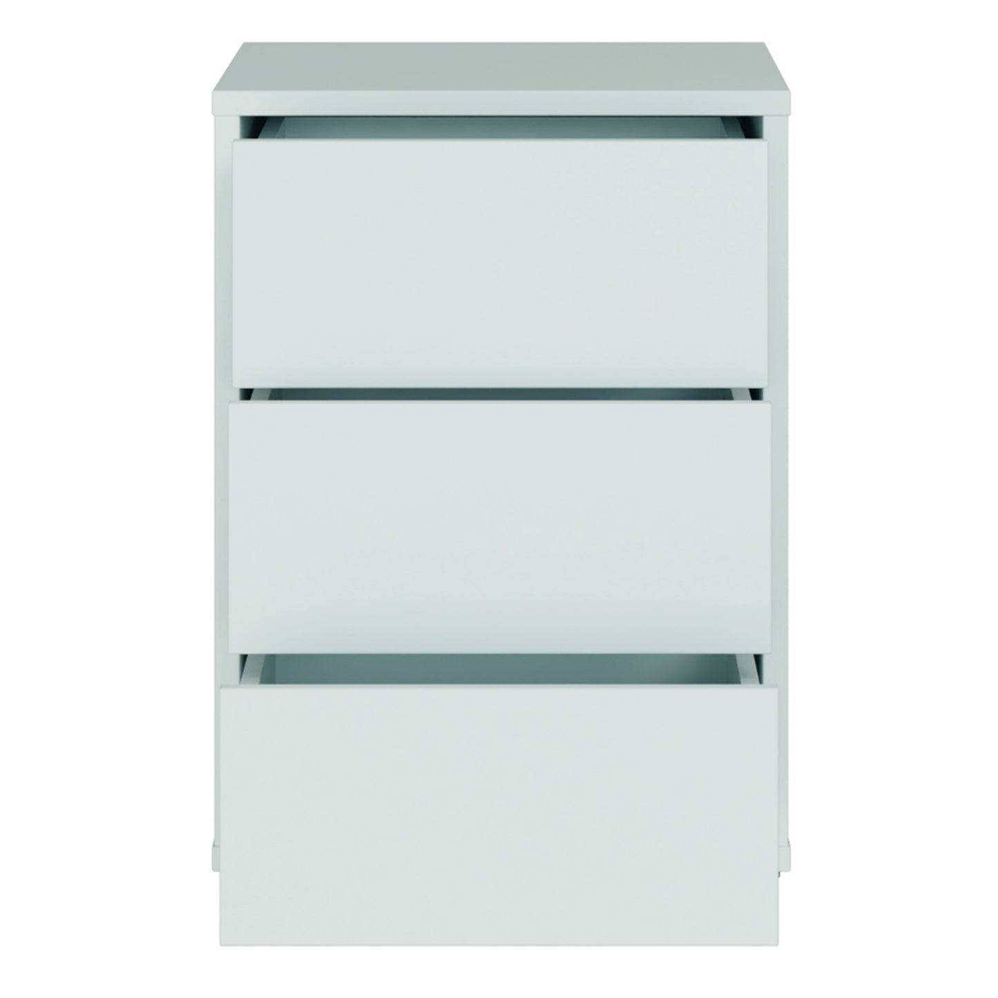 Alice Springs Bedside Cabinet with 3 Drawers Push-to-Open in Light Grey
