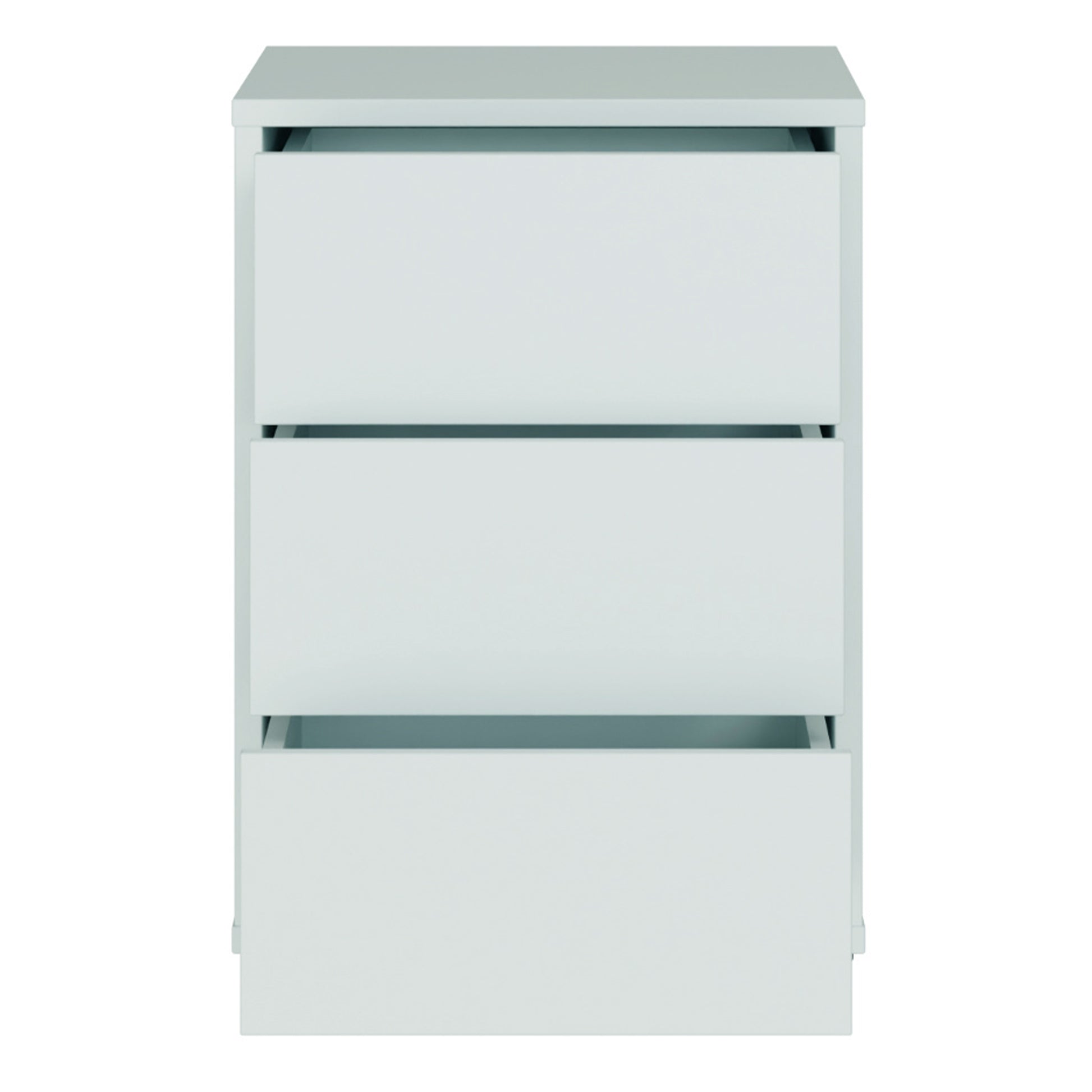 Alice Springs Bedside Cabinet with 3 Drawers Push-to-Open in Light Grey