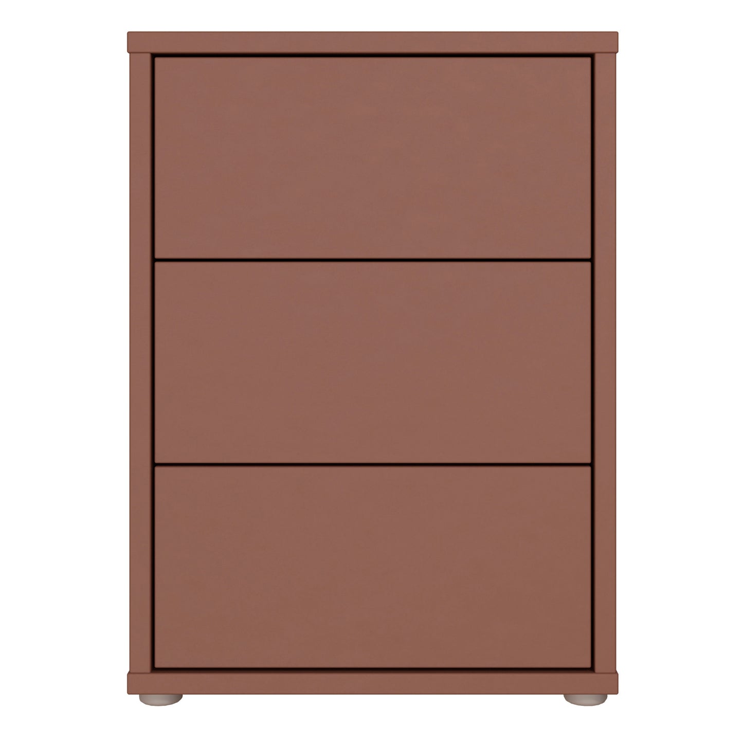 Alice Springs Bedside Cabinet with 3 Drawers Push-to-Open in Terracotta