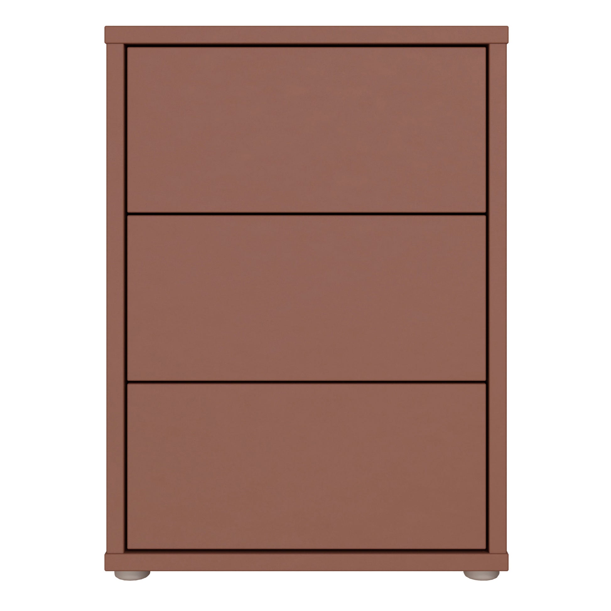 Alice Springs Bedside Cabinet with 3 Drawers Push-to-Open in Terracotta
