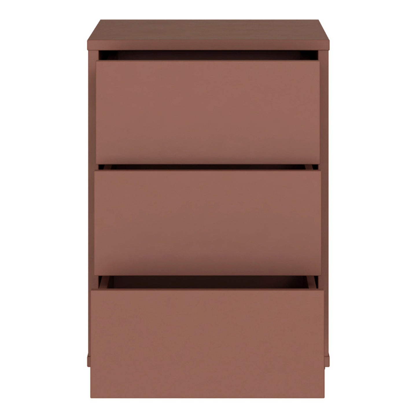 Alice Springs Bedside Cabinet with 3 Drawers Push-to-Open in Terracotta