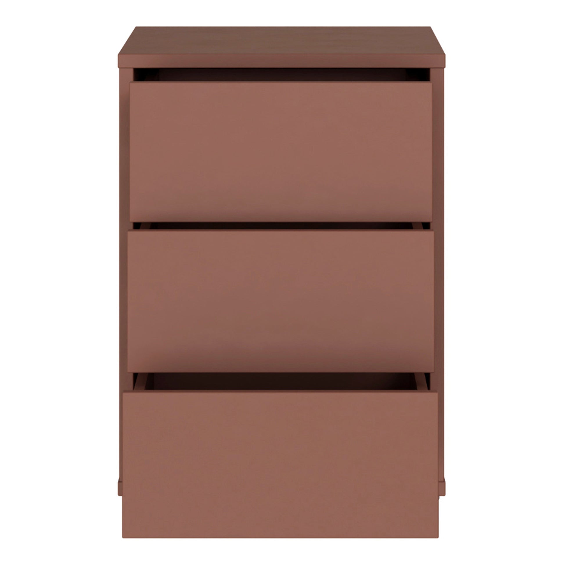 Alice Springs Bedside Cabinet with 3 Drawers Push-to-Open in Terracotta