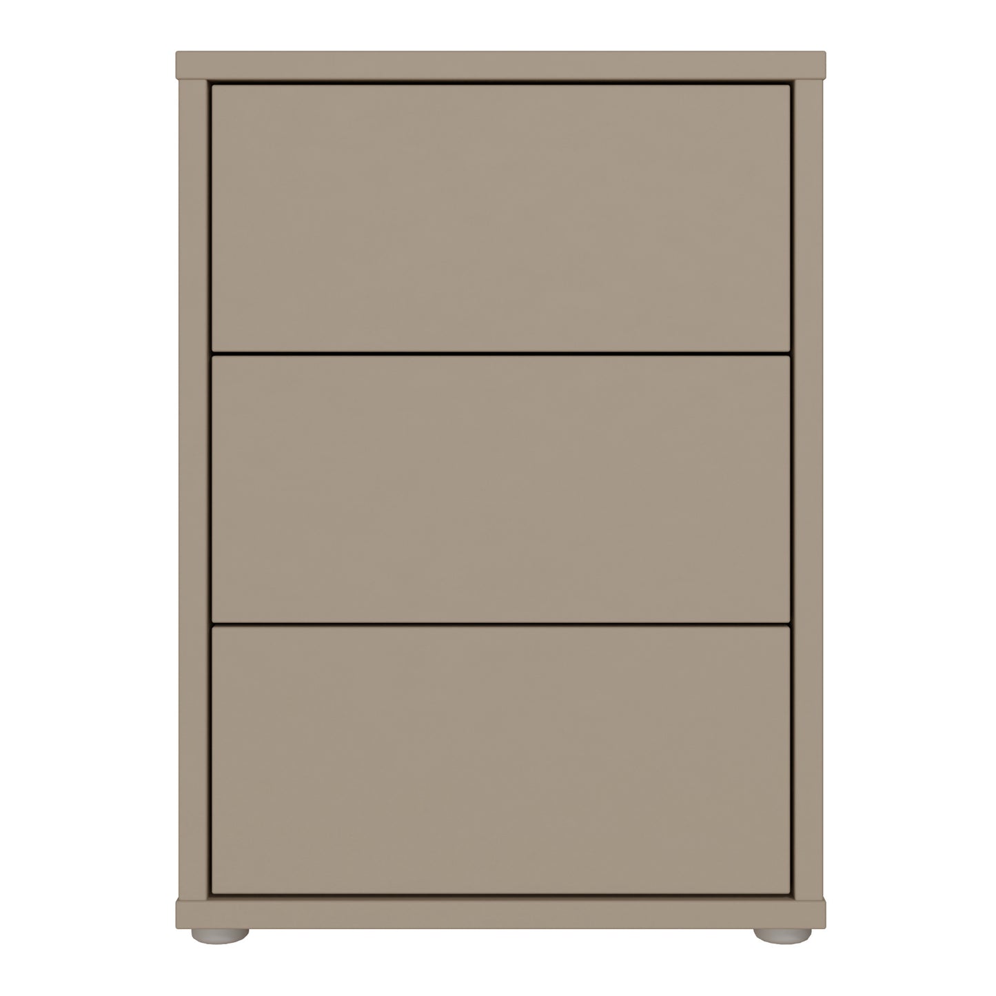 Alice Springs Bedside Cabinet with 3 Drawers Push-to-Open in Taupe