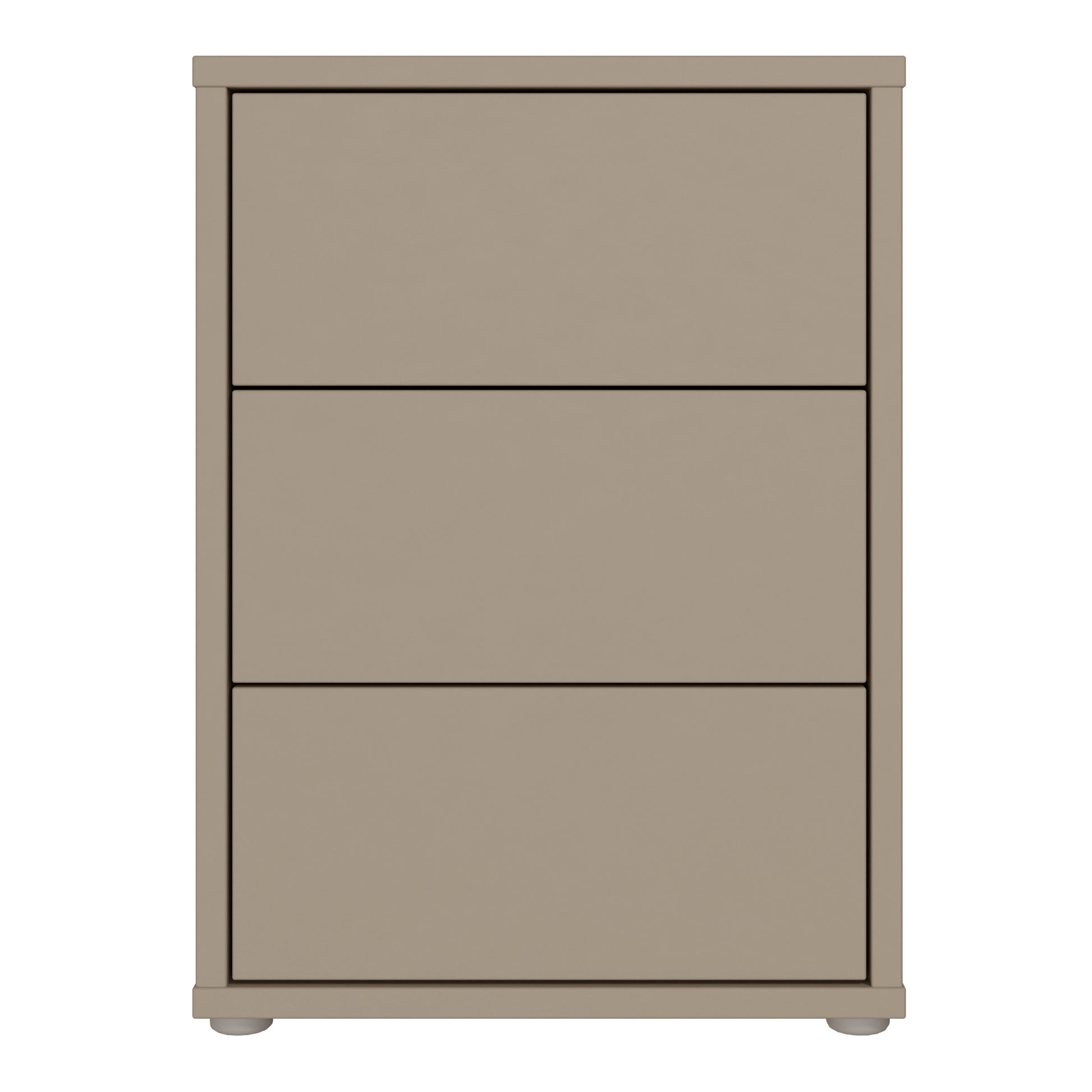 Alice Springs Bedside Cabinet with 3 Drawers Push-to-Open in Taupe