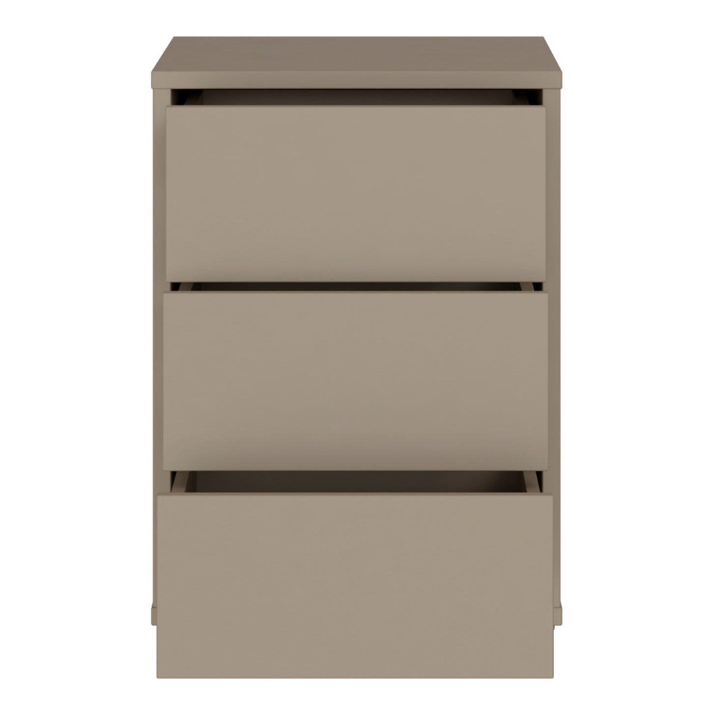 Alice Springs Bedside Cabinet with 3 Drawers Push-to-Open in Taupe