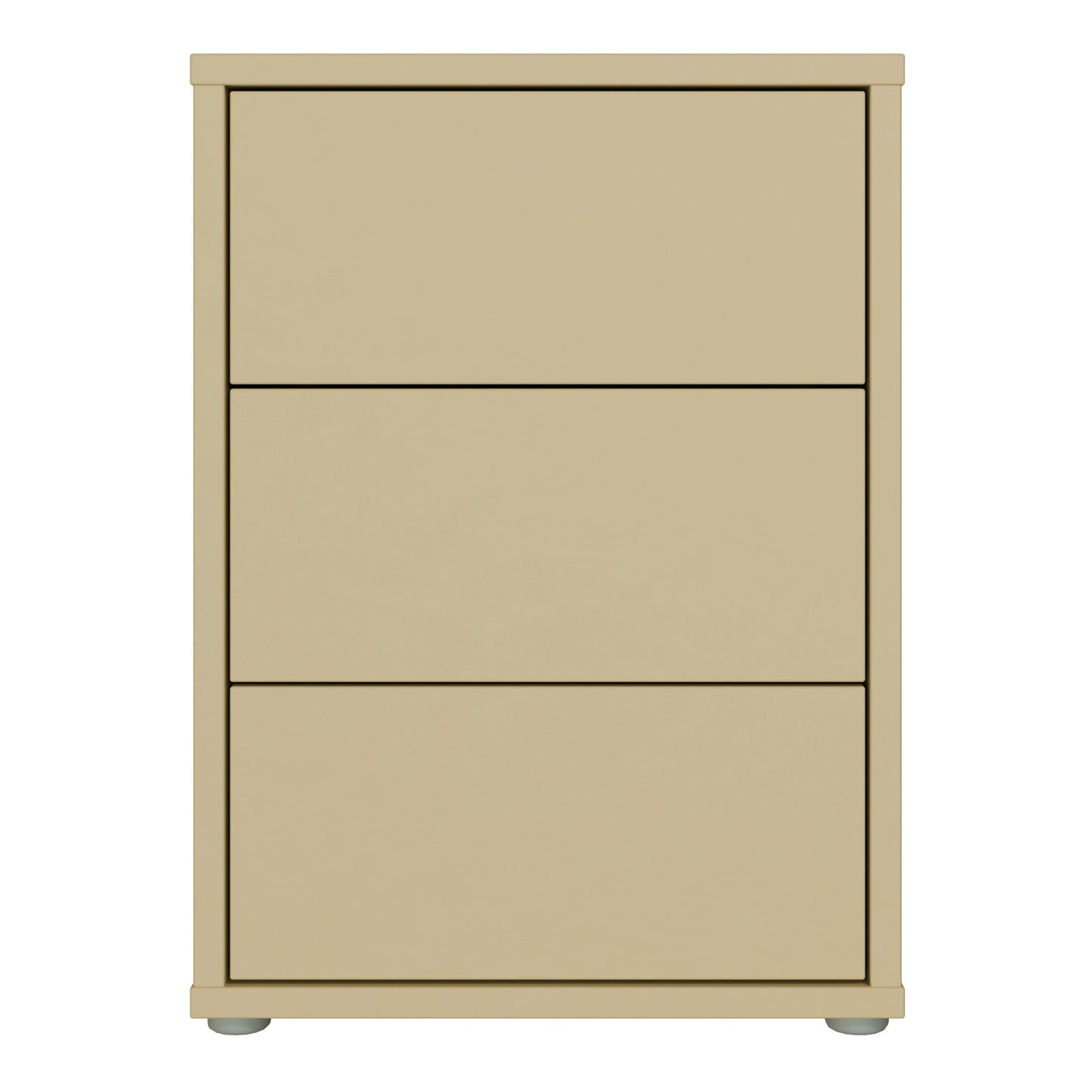 Alice Springs Bedside Cabinet with 3 Drawers Push-to-Open in Butter Yellow