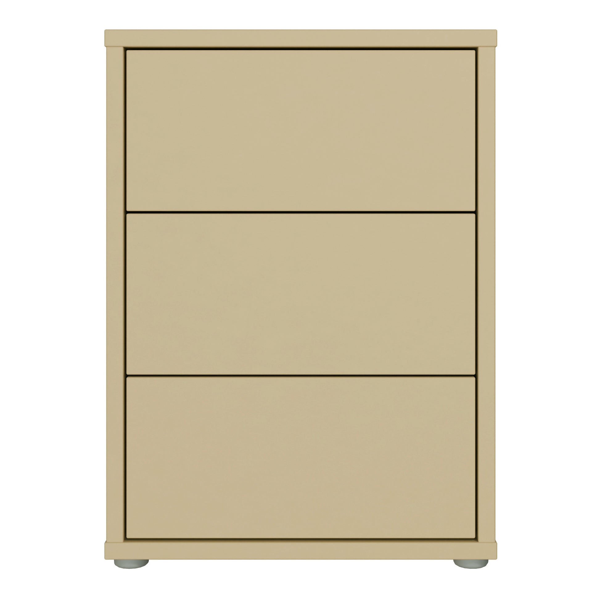 Alice Springs Bedside Cabinet with 3 Drawers Push-to-Open in Butter Yellow