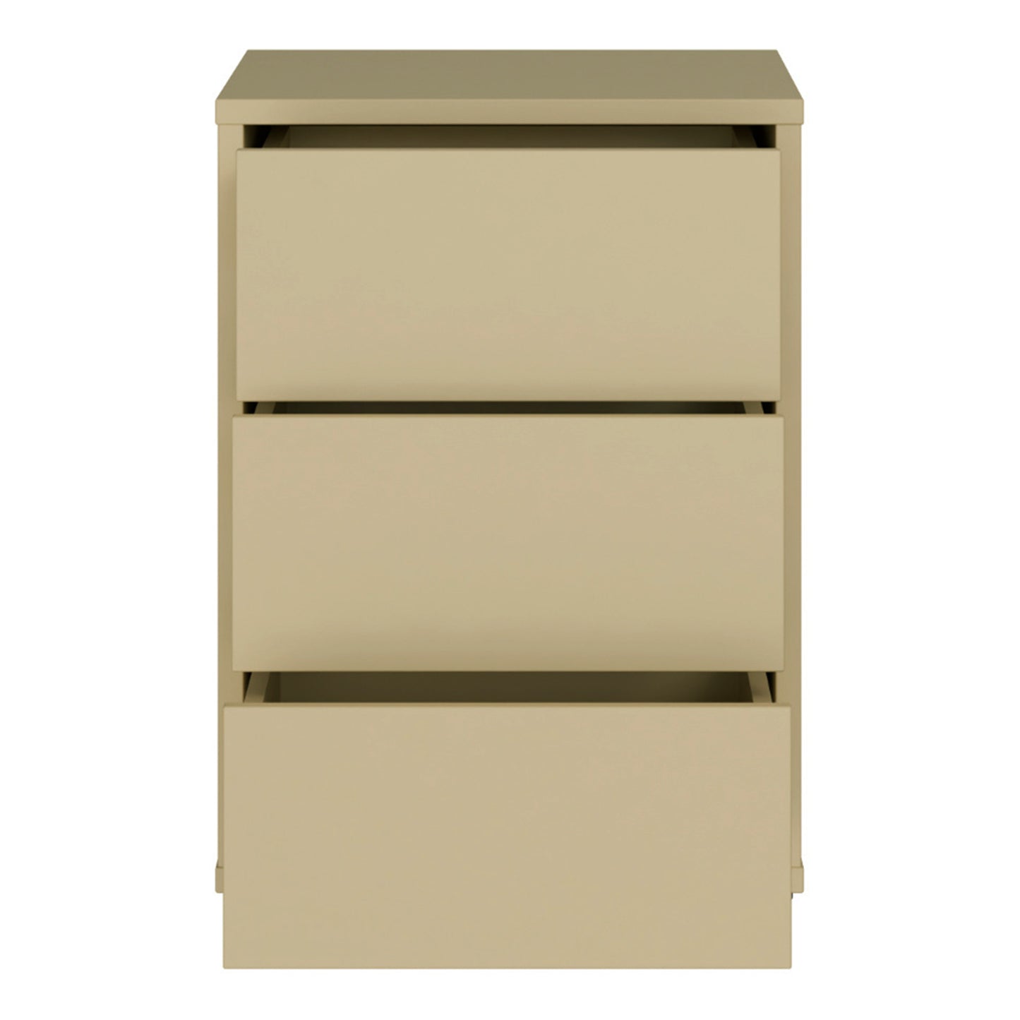 Alice Springs Bedside Cabinet with 3 Drawers Push-to-Open in Butter Yellow