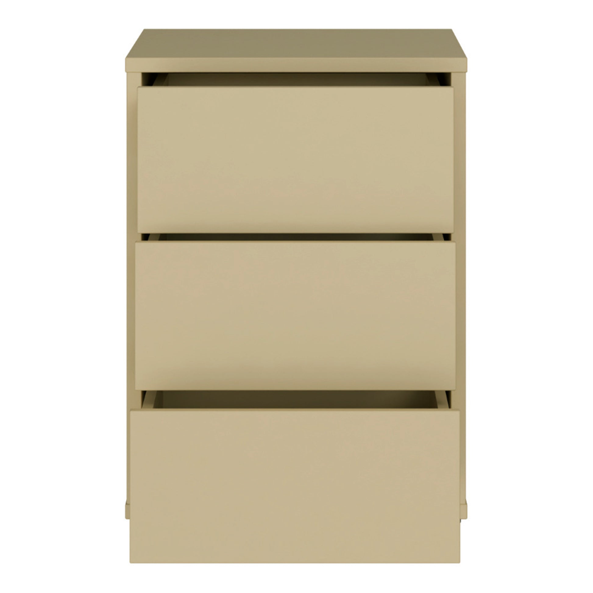 Alice Springs Bedside Cabinet with 3 Drawers Push-to-Open in Butter Yellow