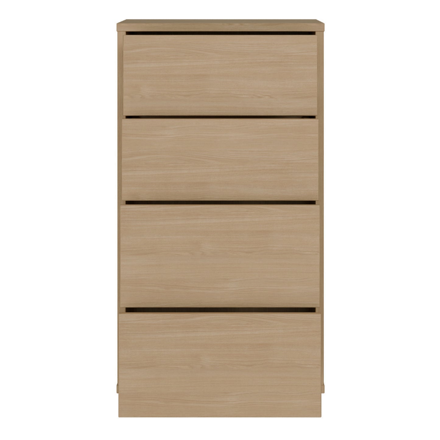 Alice Springs Tall 4 Drawer Chest with Push-to-Open Drawers in Elegancia Oak
