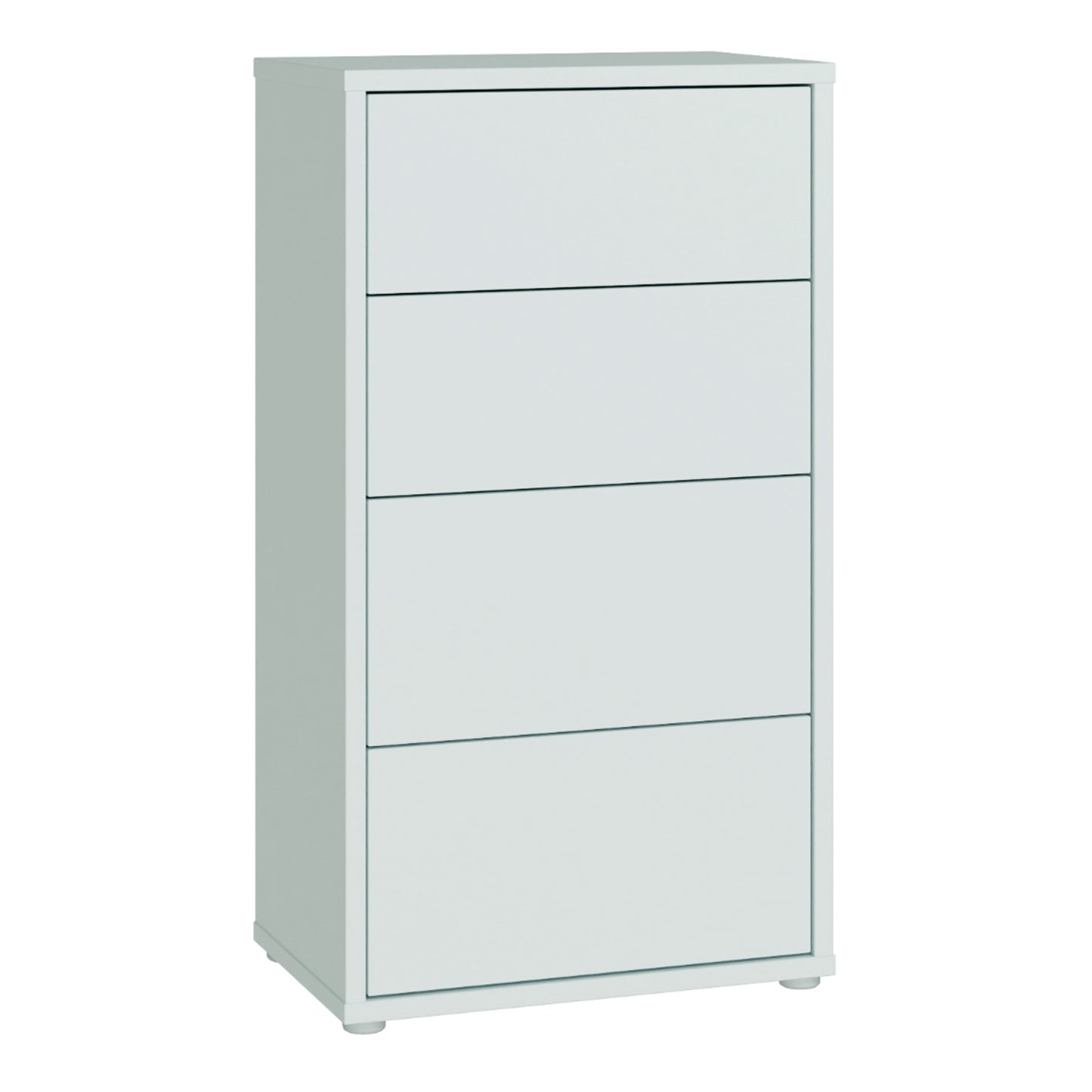 Alice Springs Tall 4 Drawer Chest with Push-to-Open Drawers in Light Grey