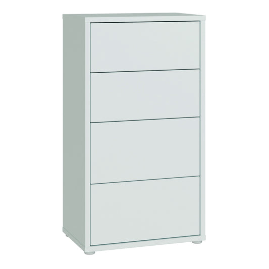 Alice Springs Tall 4 Drawer Chest with Push-to-Open Drawers in Light Grey