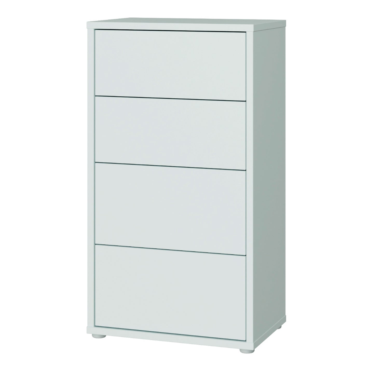 Alice Springs Tall 4 Drawer Chest with Push-to-Open Drawers in Light Grey