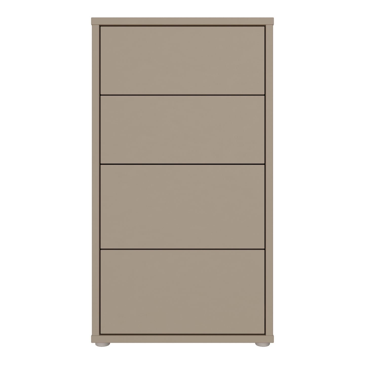 Alice Springs Tall 4 Drawer Chest with Push-to-Open Drawers in Taupe