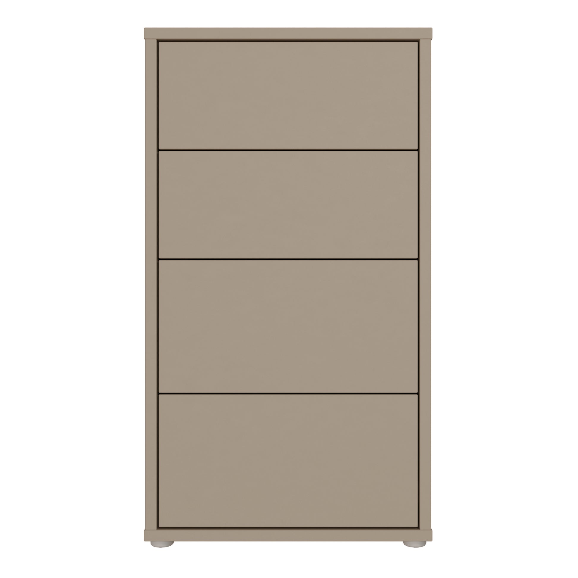 Alice Springs Tall 4 Drawer Chest with Push-to-Open Drawers in Taupe