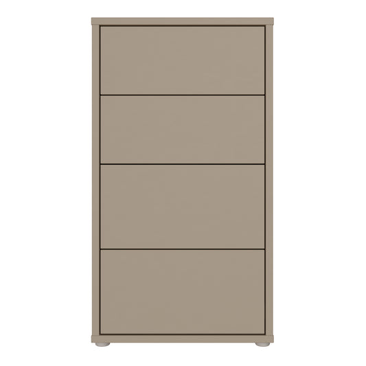 Alice Springs Tall 4 Drawer Chest with Push-to-Open Drawers in Taupe