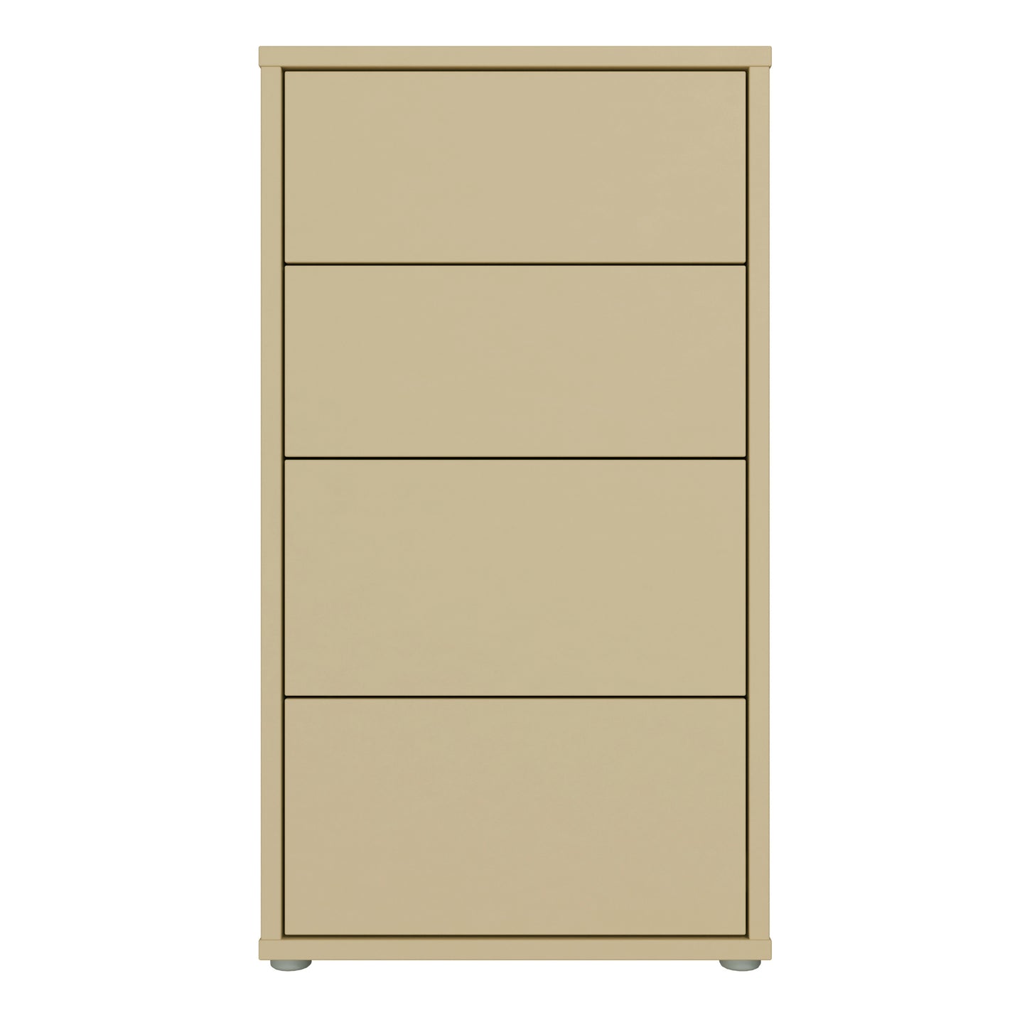 Alice Springs Tall 4 Drawer Chest with Push-to-Open Drawers in Butter Yellow