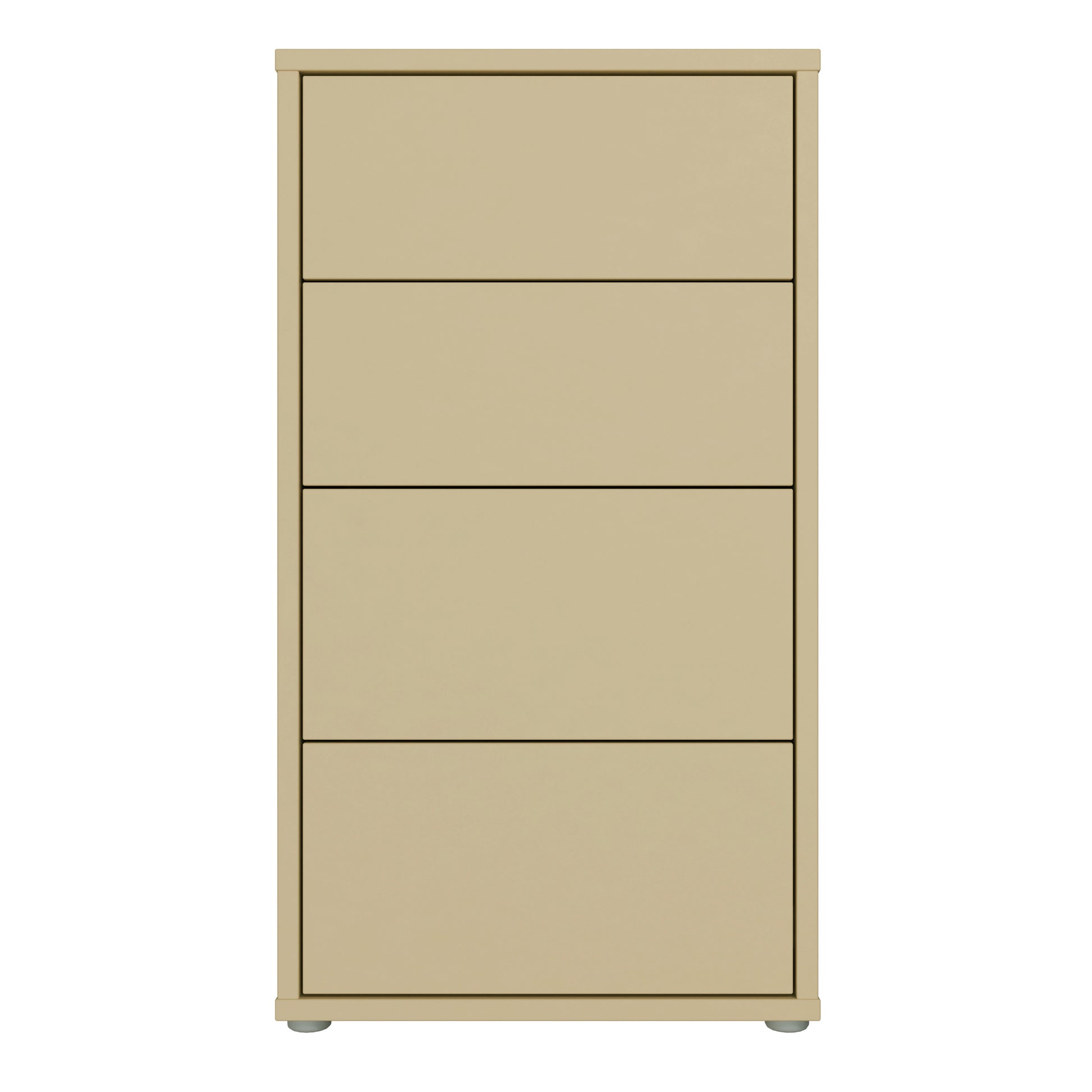 Alice Springs Tall 4 Drawer Chest with Push-to-Open Drawers in Butter Yellow