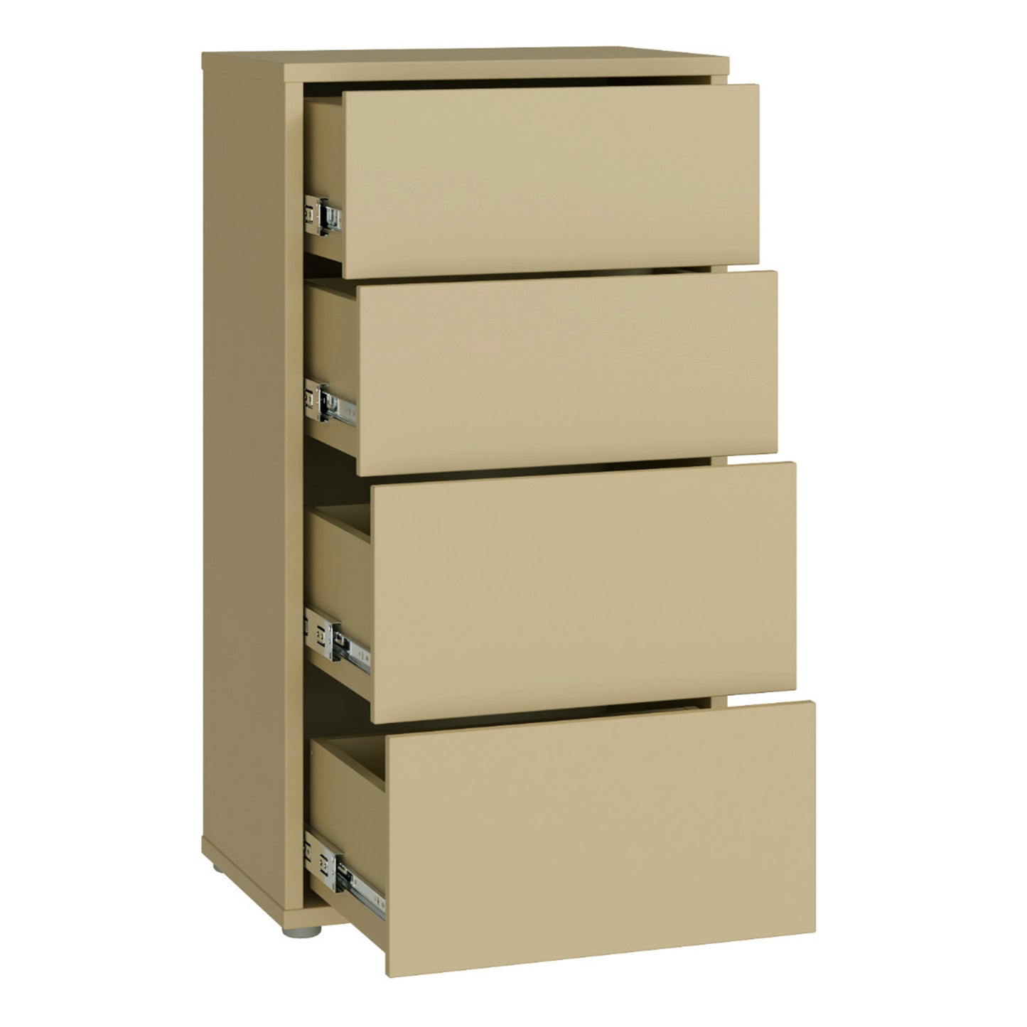 Alice Springs Tall 4 Drawer Chest with Push-to-Open Drawers in Butter Yellow