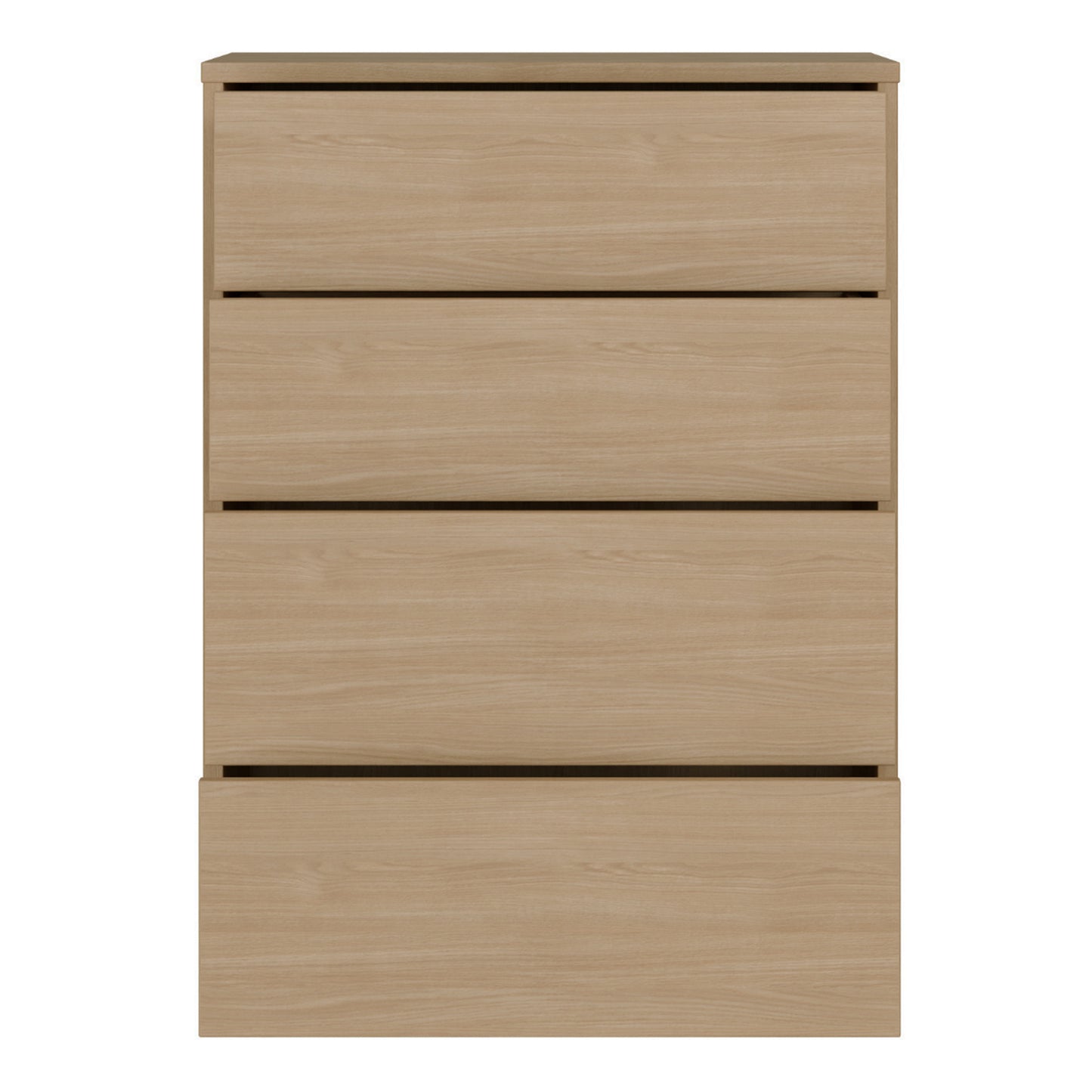 Alice Springs 4 Drawer Chest with Push-to-Open Drawers in Elegancia Oak and White