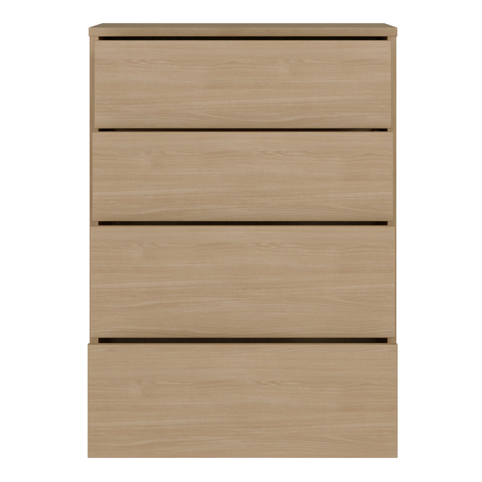Alice Springs 4 Drawer Chest with Push-to-Open Drawers in Elegancia Oak and White