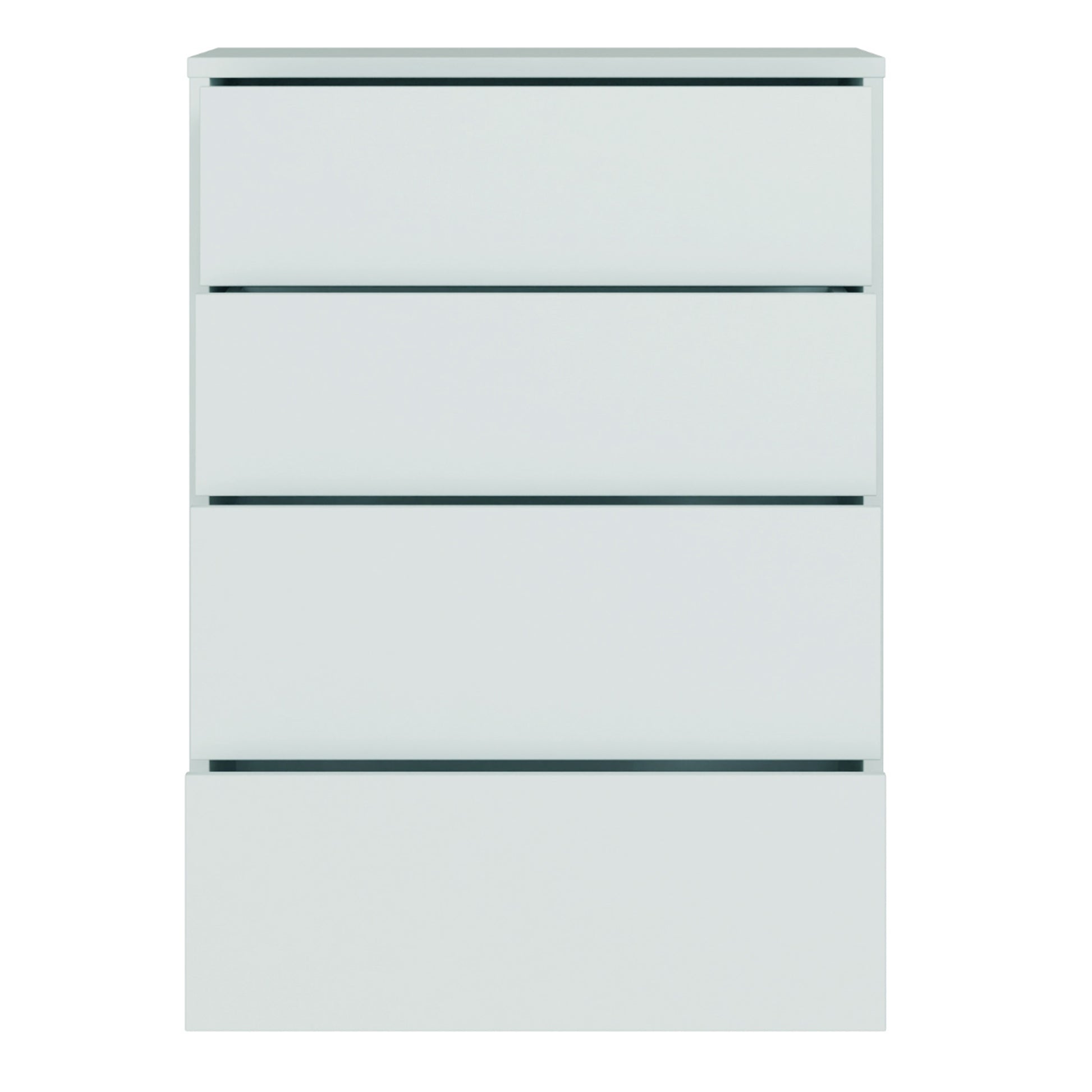 Alice Springs 4 Drawer Chest with Push-to-Open Drawers in Light Grey