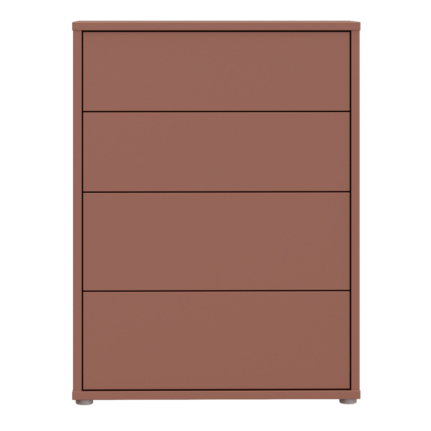 Alice Springs 4 Drawer Chest with Push-to-Open Drawers in Terracotta
