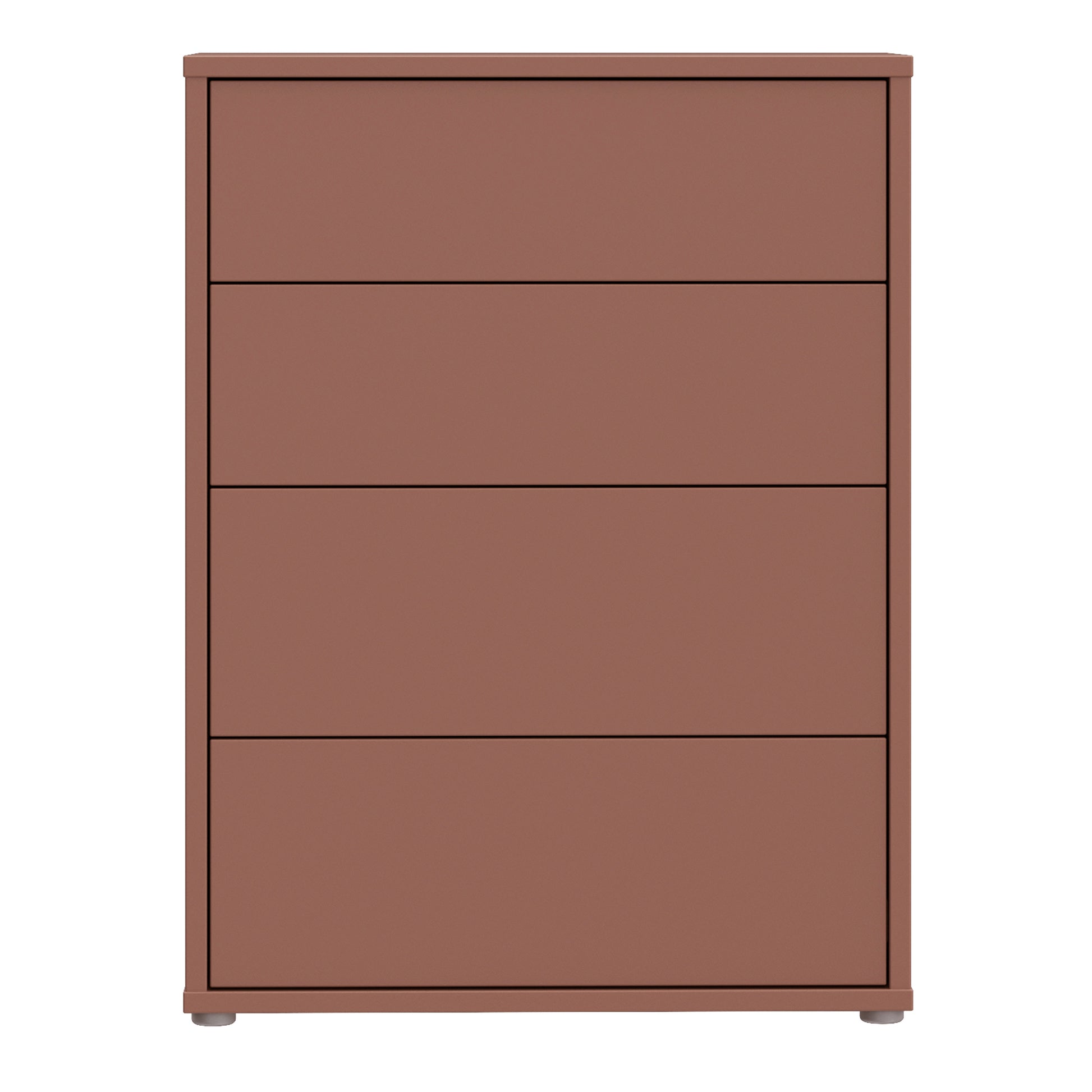 Alice Springs 4 Drawer Chest with Push-to-Open Drawers in Terracotta