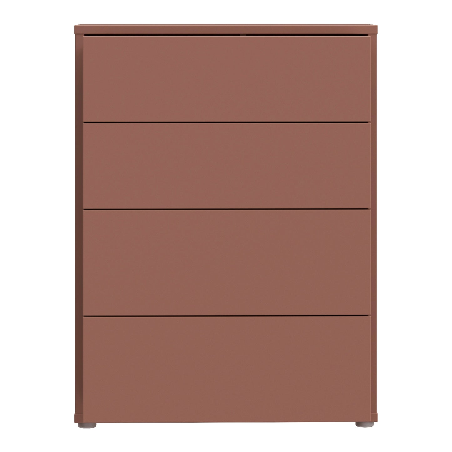 Alice Springs 4 Drawer Chest with Push-to-Open Drawers in Terracotta