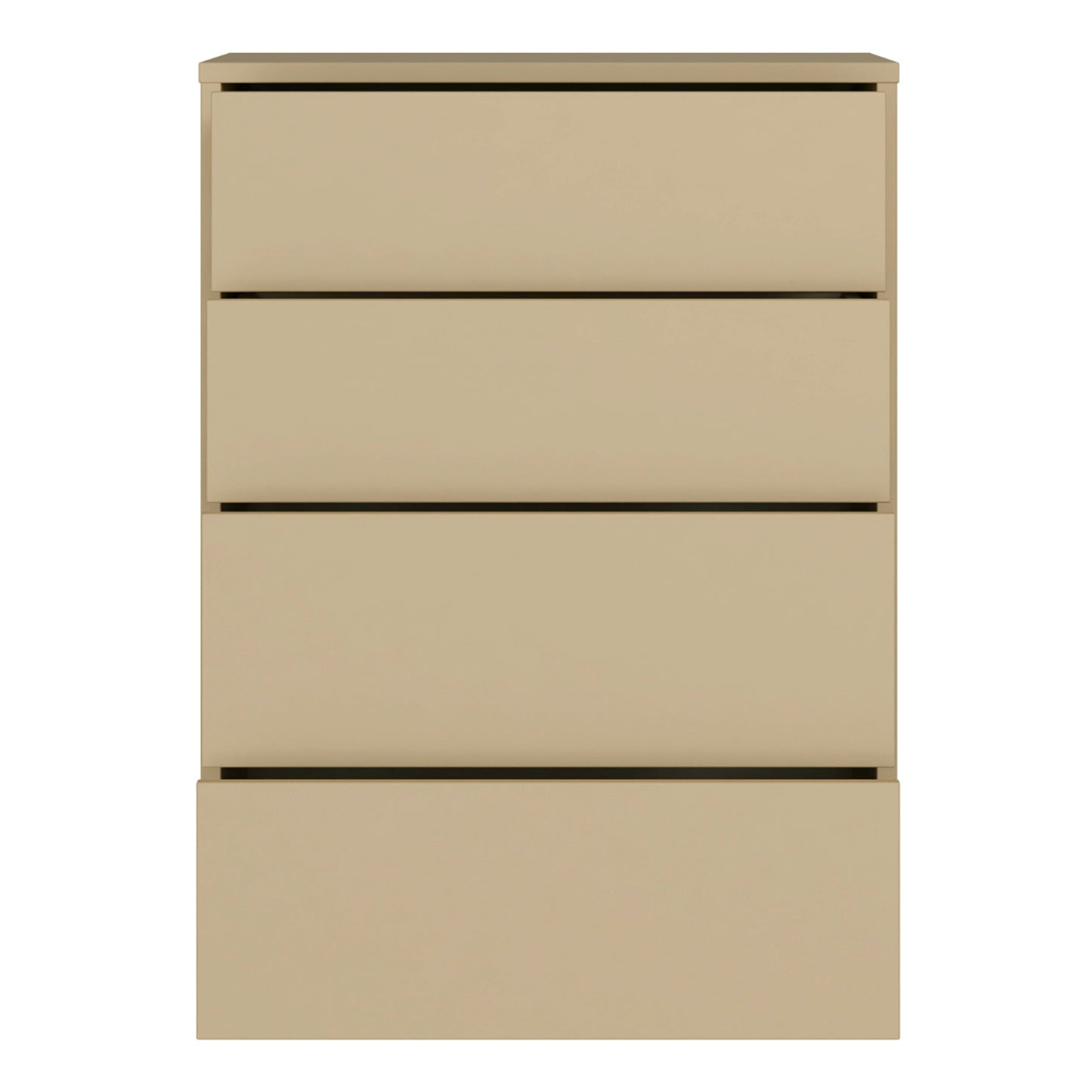 Alice Springs 4 Drawer Chest with Push-to-Open Drawers in Butter Yellow