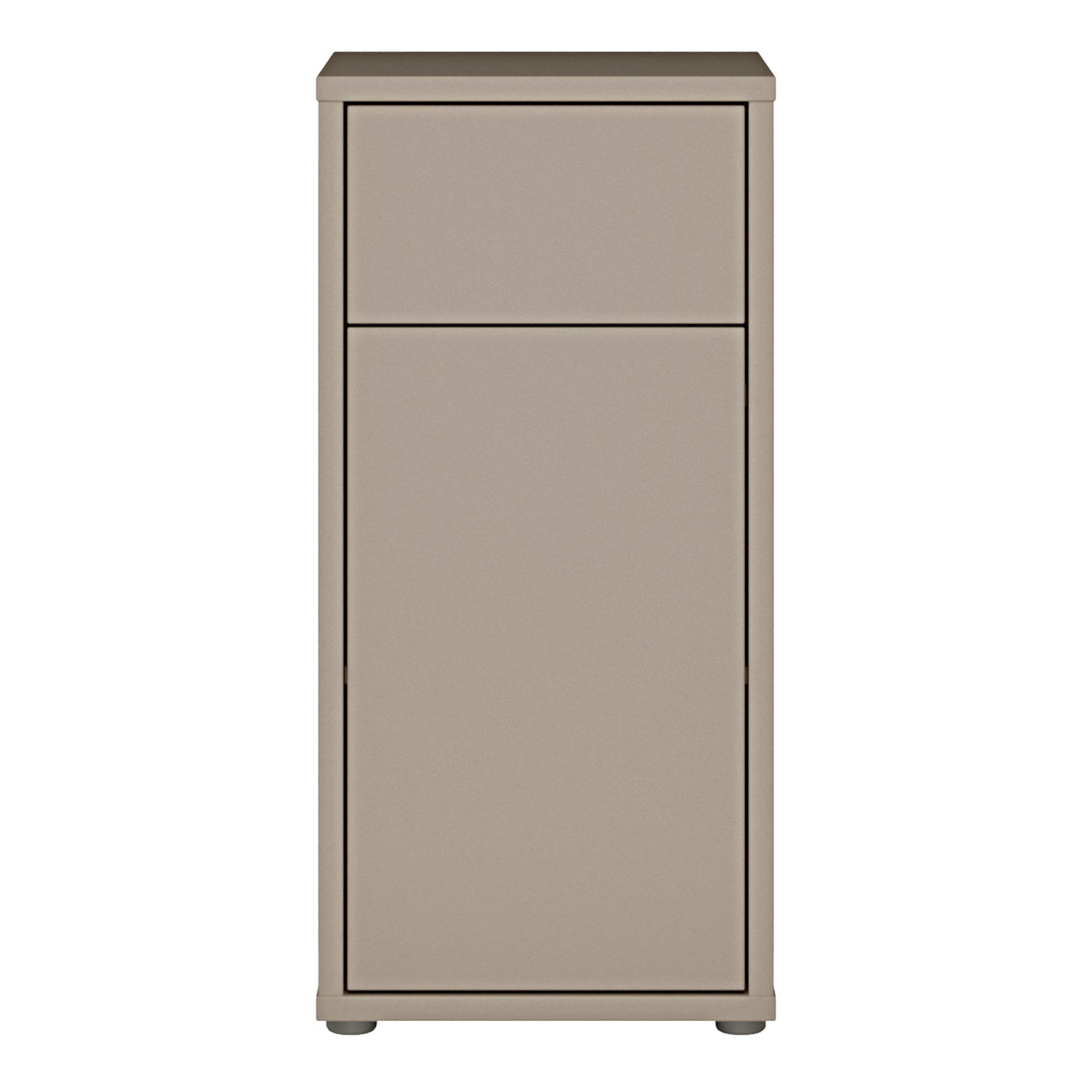 Alice Springs Low Bathroom Storage Cabinet with 1 Door Push-to-Open & 1 Drawer Push-to-Open in Taupe