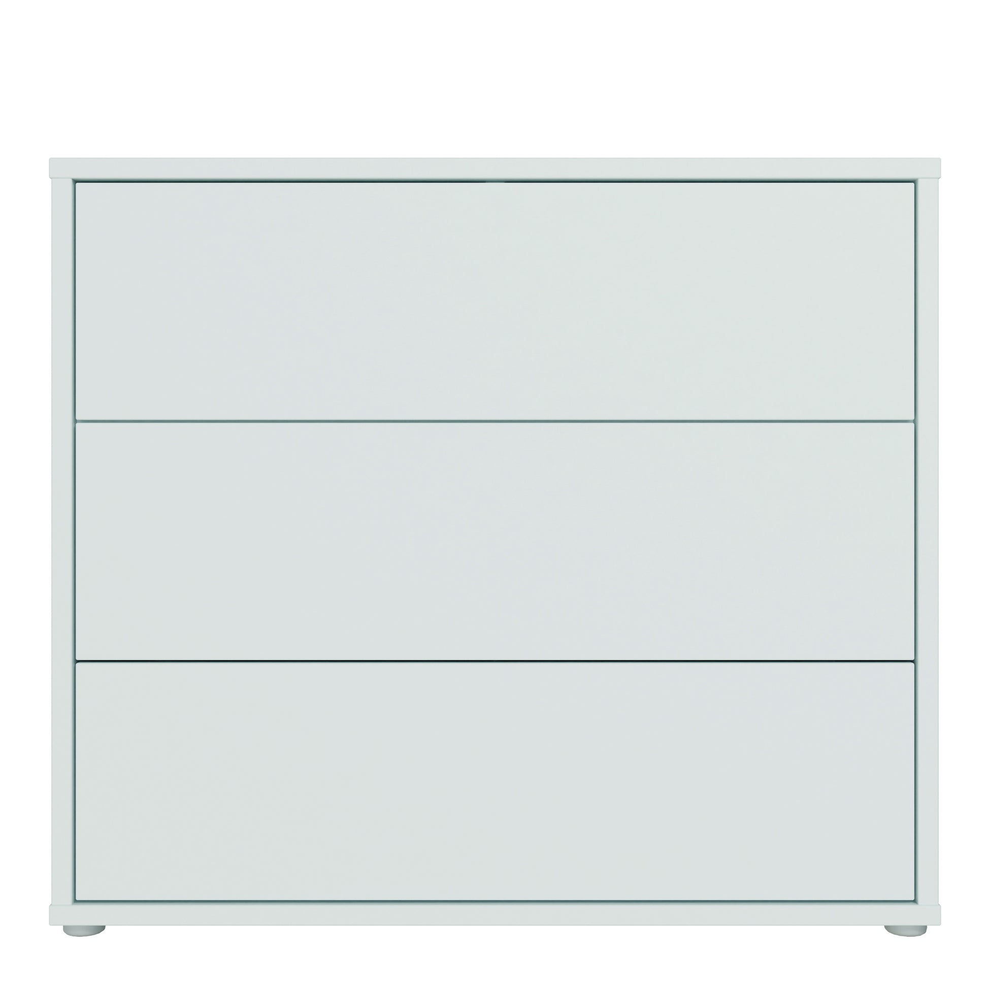 Alice Springs 3 Drawer Chest with Push-to-Open Drawers in Light Grey