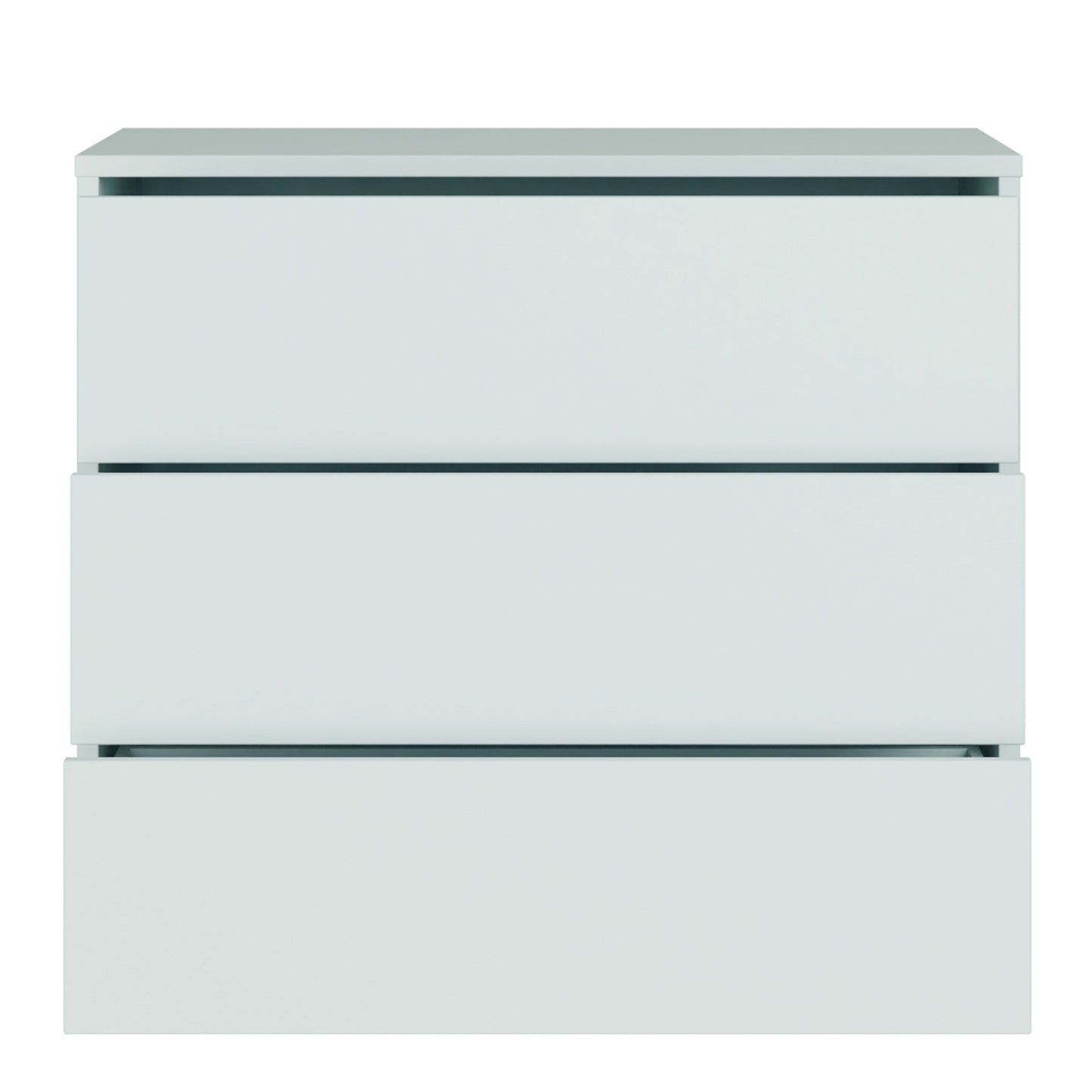 Alice Springs 3 Drawer Chest with Push-to-Open Drawers in Light Grey