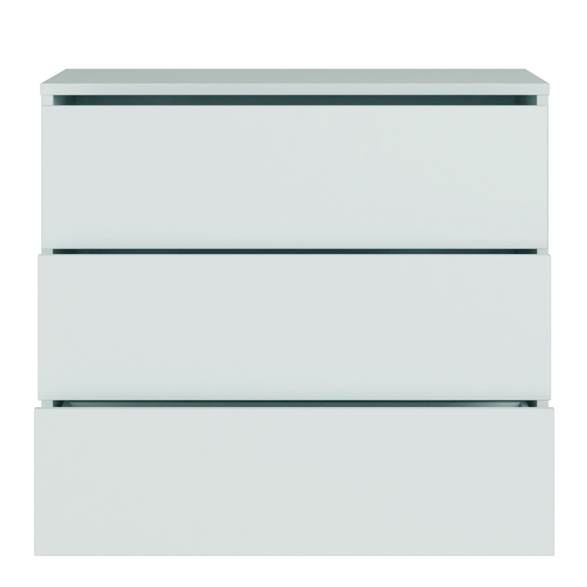 Alice Springs 3 Drawer Chest with Push-to-Open Drawers in Light Grey