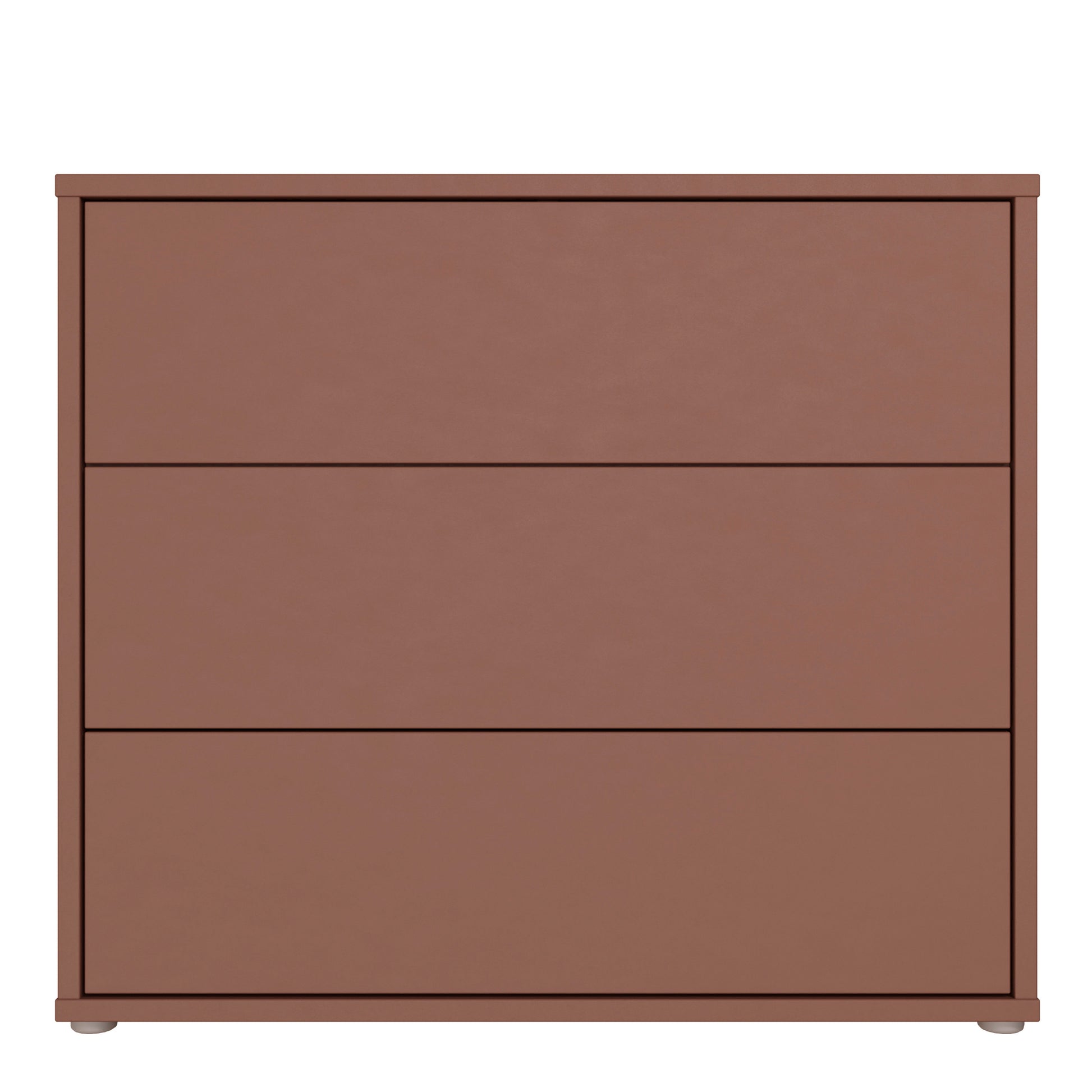 Alice Springs 3 Drawer Chest with Push-to-Open Drawers in Terracotta