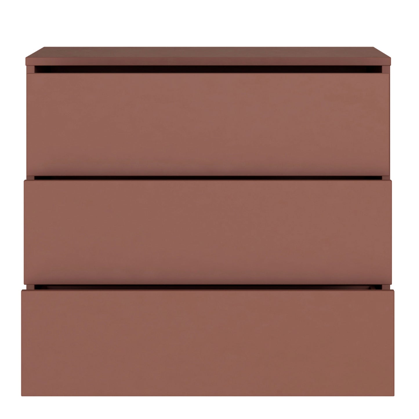 Alice Springs 3 Drawer Chest with Push-to-Open Drawers in Terracotta
