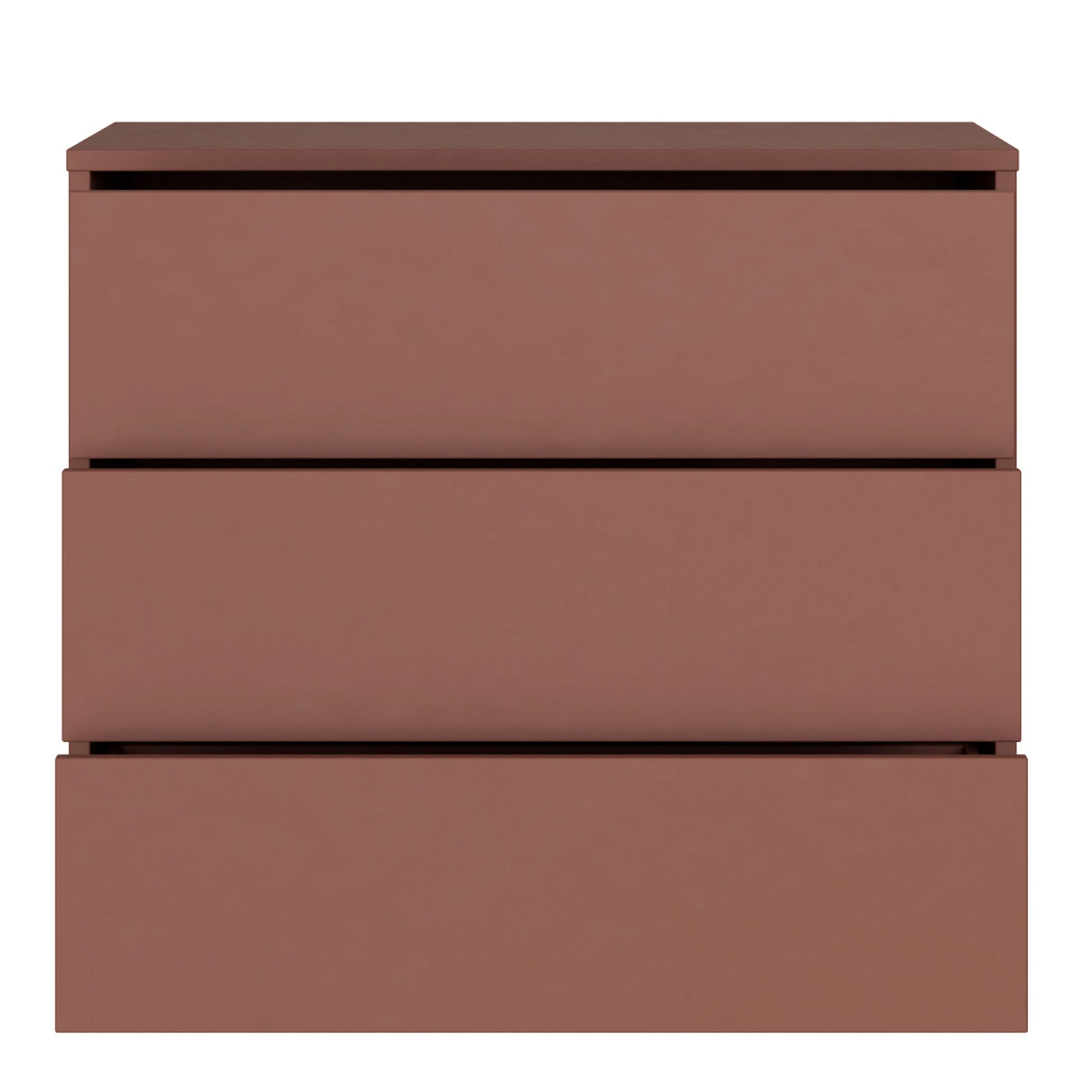 Alice Springs 3 Drawer Chest with Push-to-Open Drawers in Terracotta
