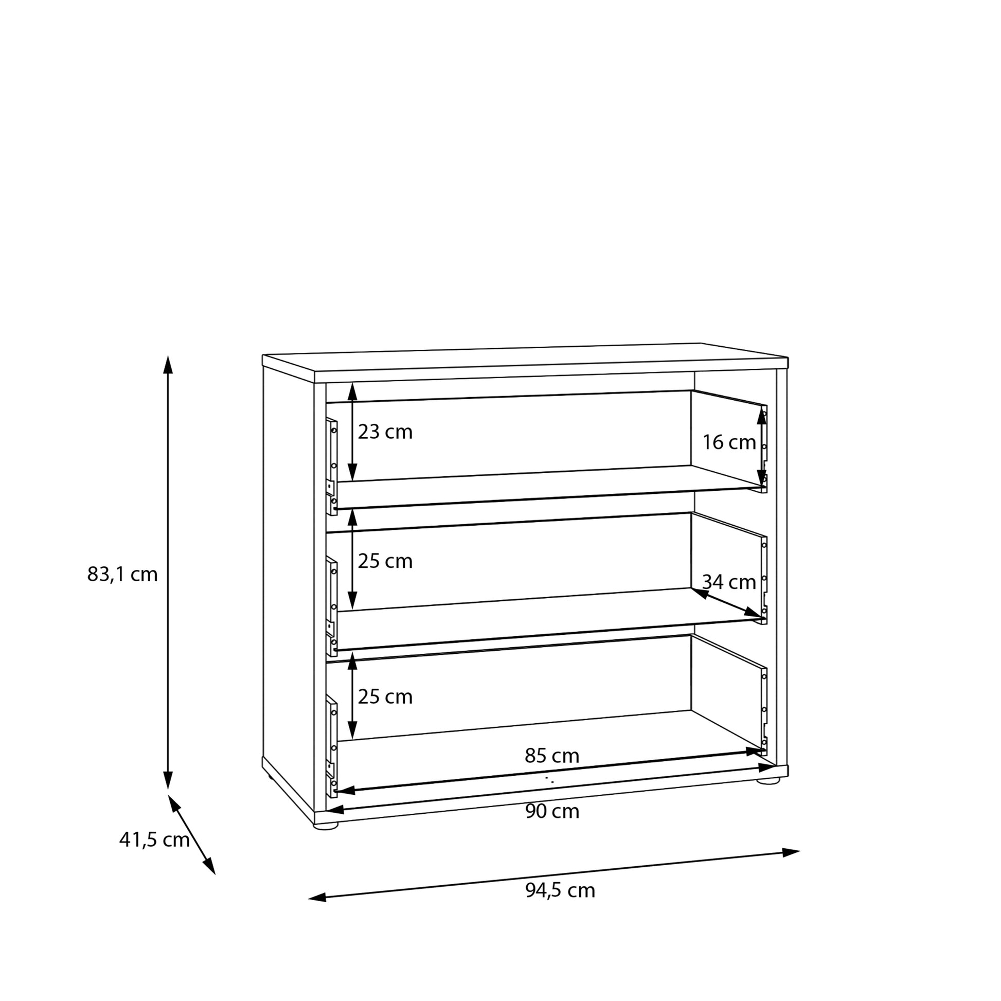 Alice Springs 3 Drawer Chest with Push-to-Open Drawers in Terracotta