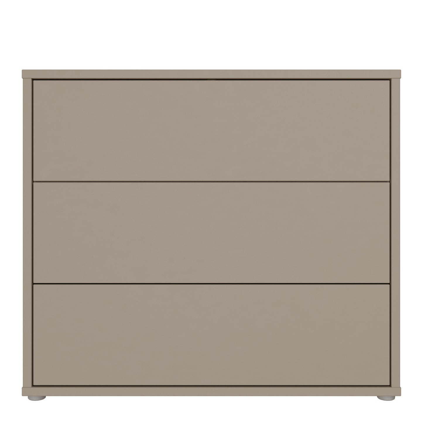 Alice Springs 3 Drawer Chest With Push-to-Open Drawers in Taupe