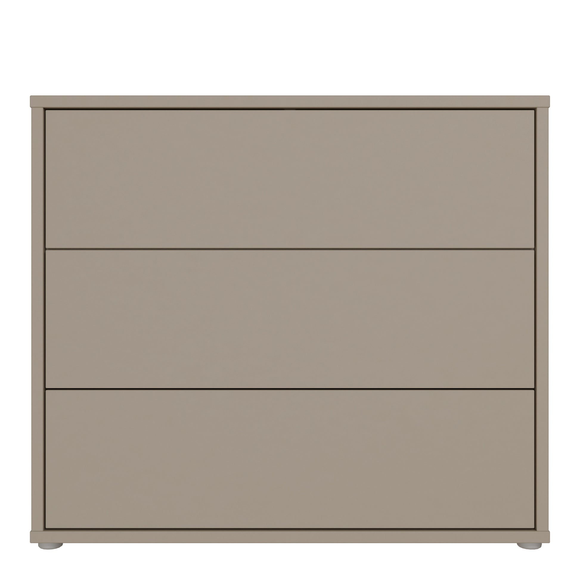 Alice Springs 3 Drawer Chest With Push-to-Open Drawers in Taupe