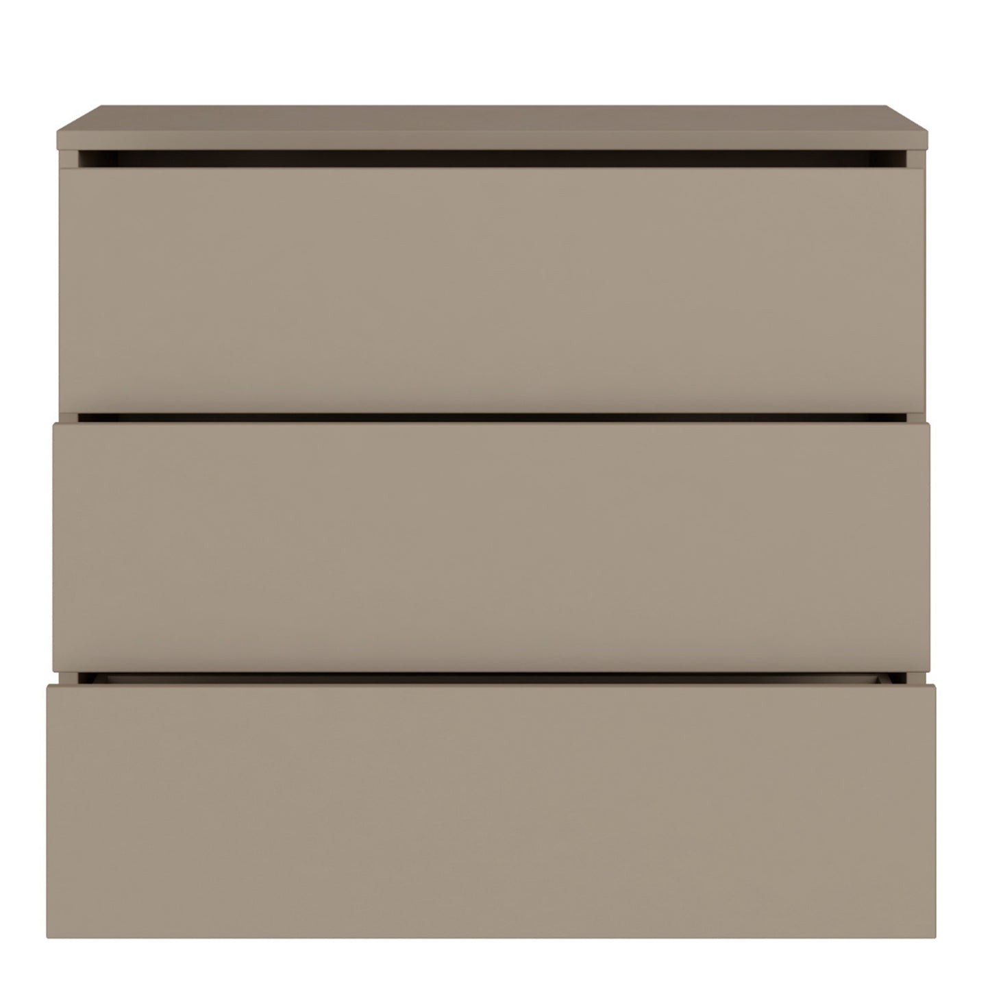 Alice Springs 3 Drawer Chest With Push-to-Open Drawers in Taupe