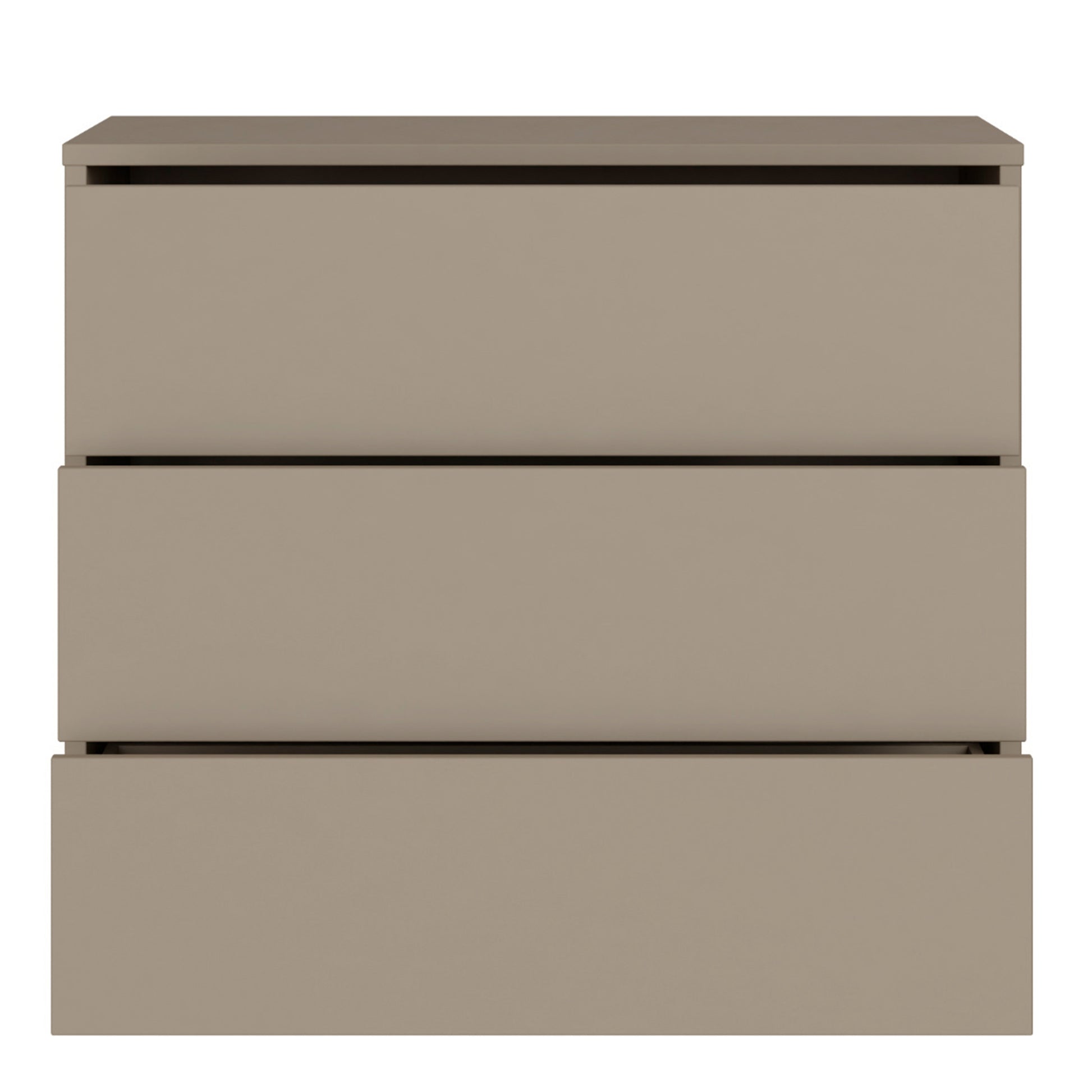 Alice Springs 3 Drawer Chest With Push-to-Open Drawers in Taupe
