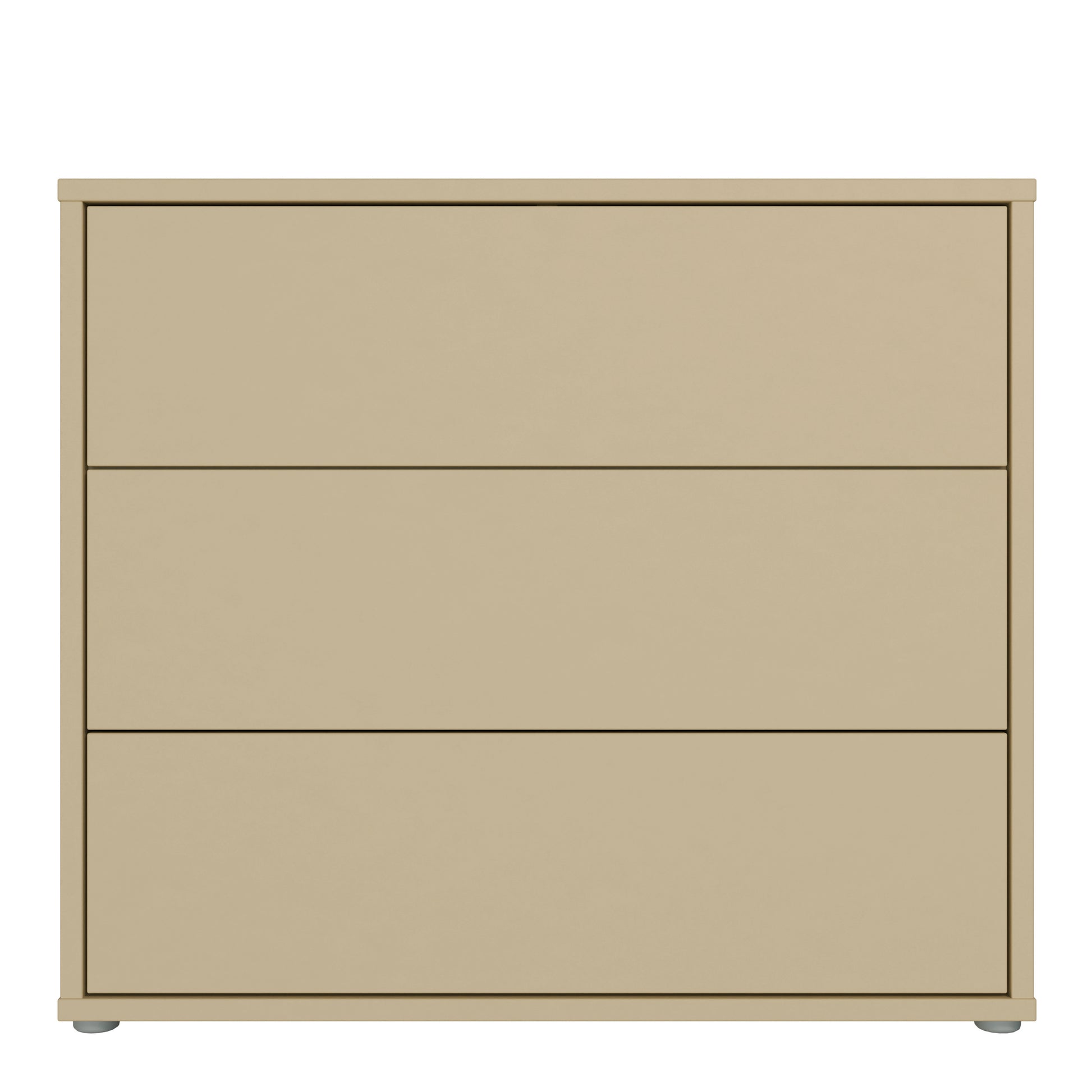 Alice Springs 3 Drawer Chest with Push-to-Open Drawers in Butter Yellow