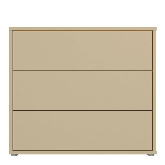 Alice Springs 3 Drawer Chest with Push-to-Open Drawers in Butter Yellow